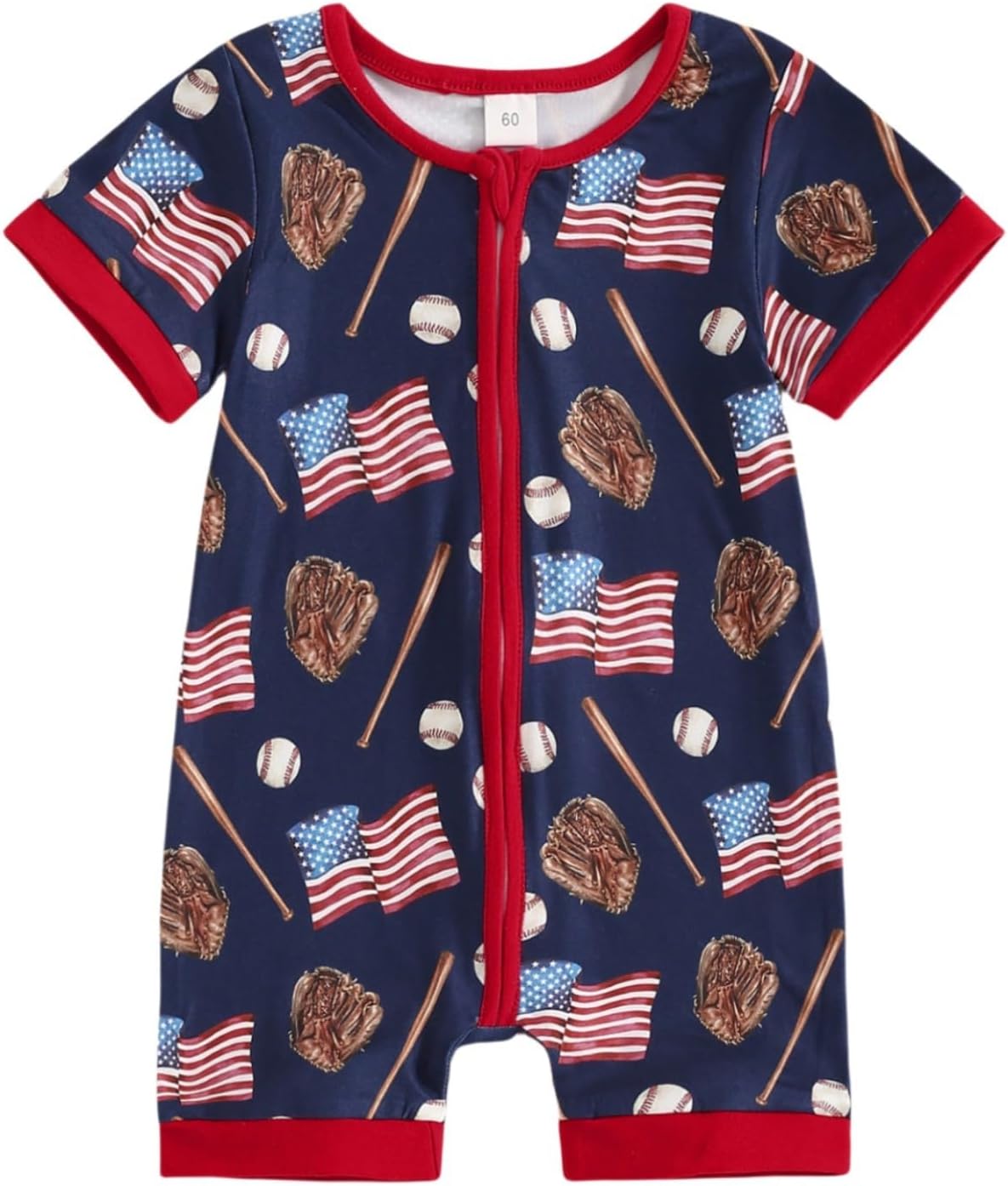 American Flag Newborn Romper for Boys and Girls