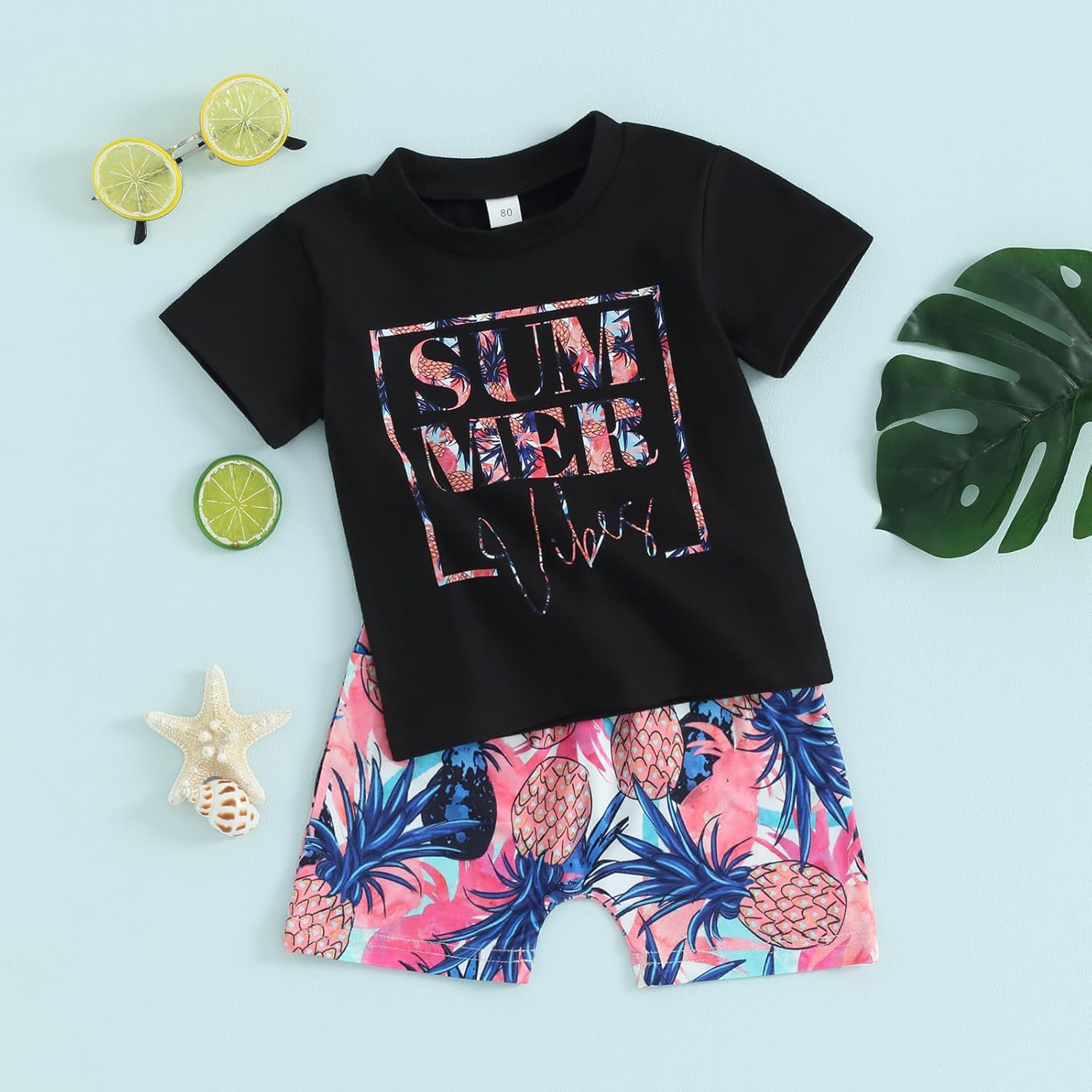 Citgeett Toddler Baby Boy Tropical Outfit Set