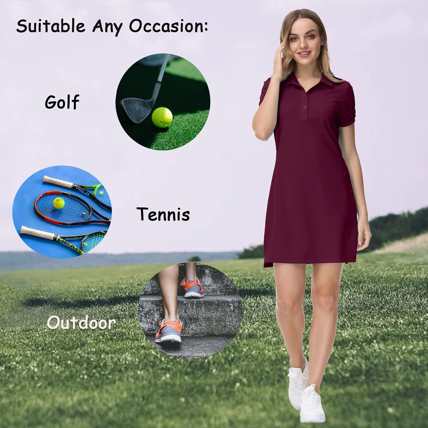 JINSHI Womens Golf Dress