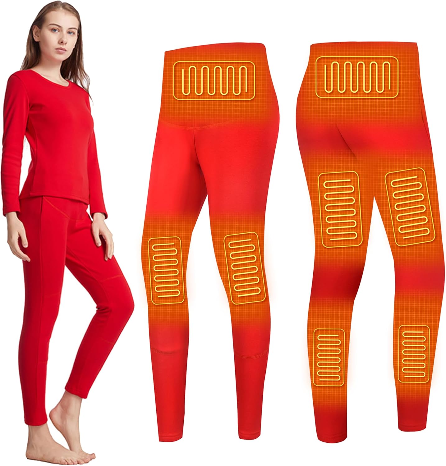 Womens Heat-Generating Thermal Pants with 8 Zones Feedback