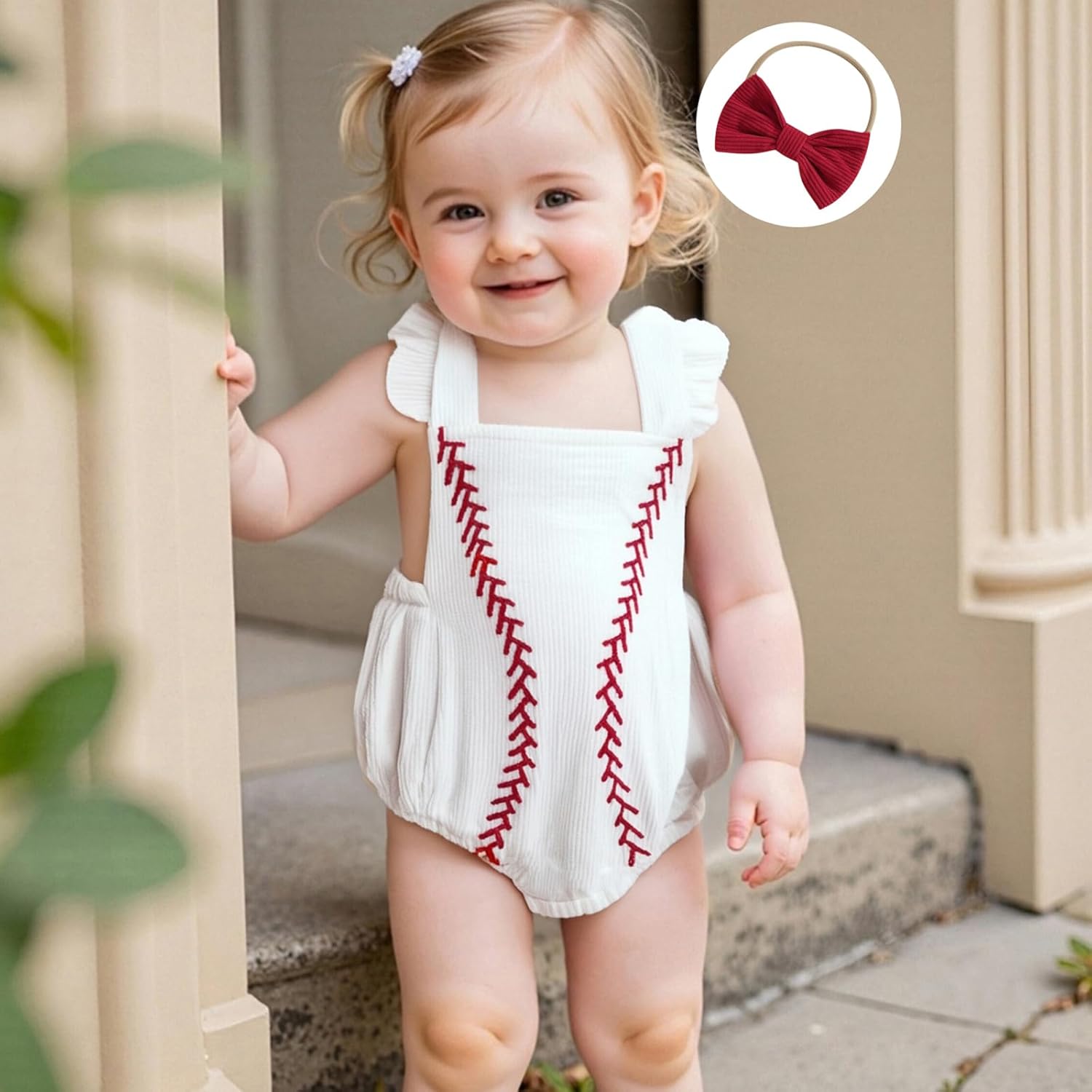 Dewadbow Corduroy BaseballRomperInfant