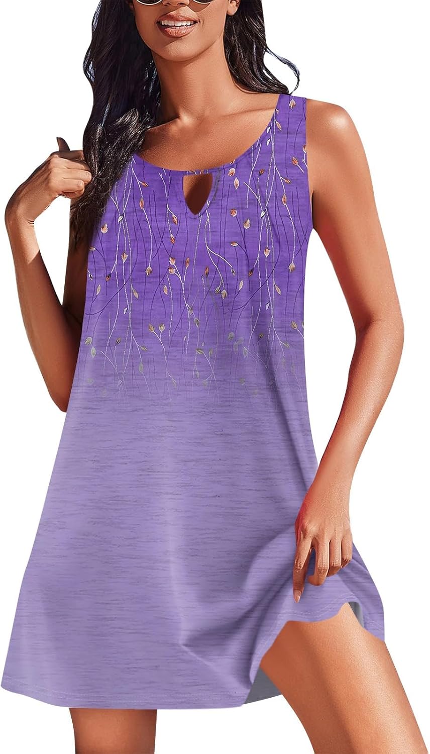 Stylish Plus-Size U-Neck Casual Summer Dress for Women