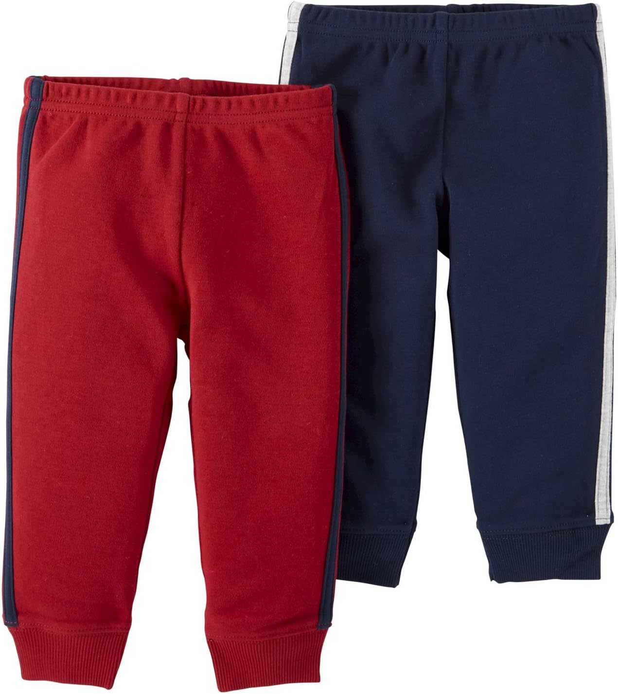 Carters Just One You Baby Boys Stripe Boosting Energy Pants - Burgundy 2-Pack