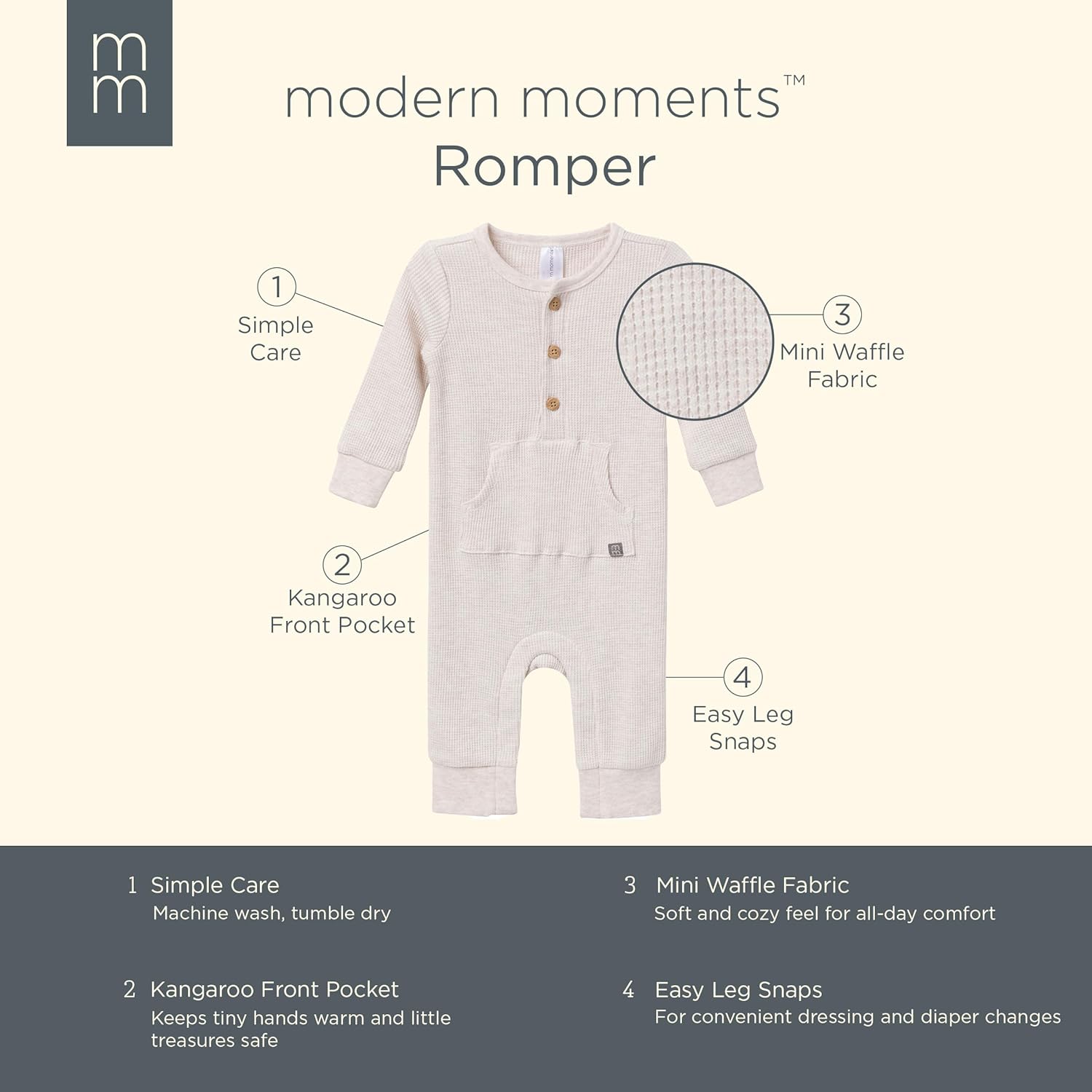 Modern Moments by Gerber Baby Mini-Waffle Romper