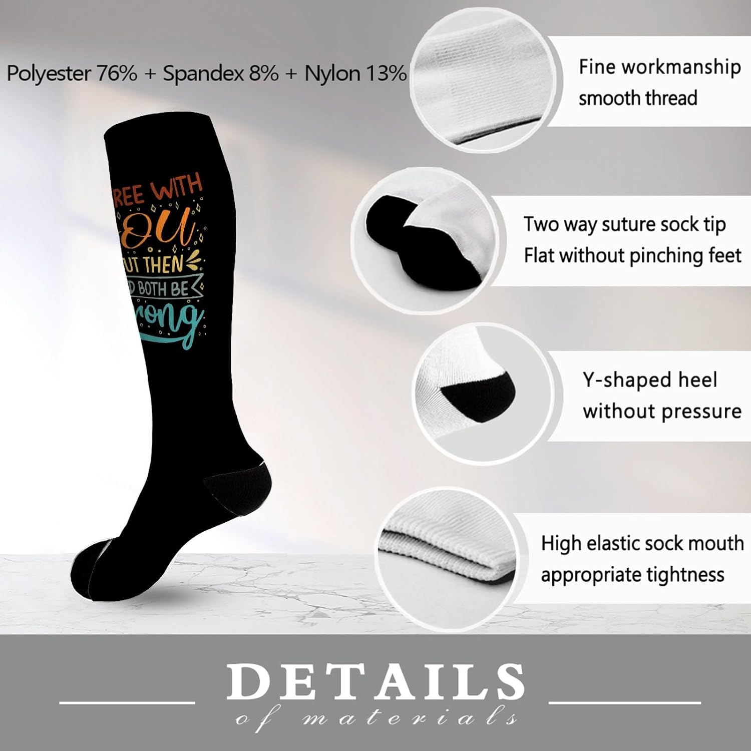 I Agree With YouBut Then Wed Both Be Wrong Womens Knee-High Socks