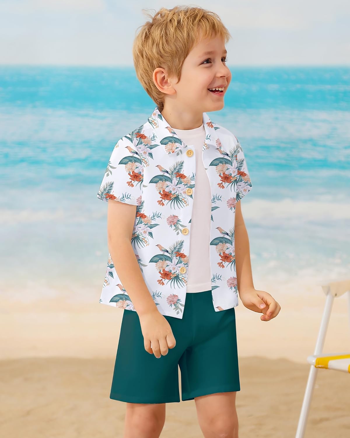 Flamingo Hawaiian Toddler Set - Cool Beachwear for Boys