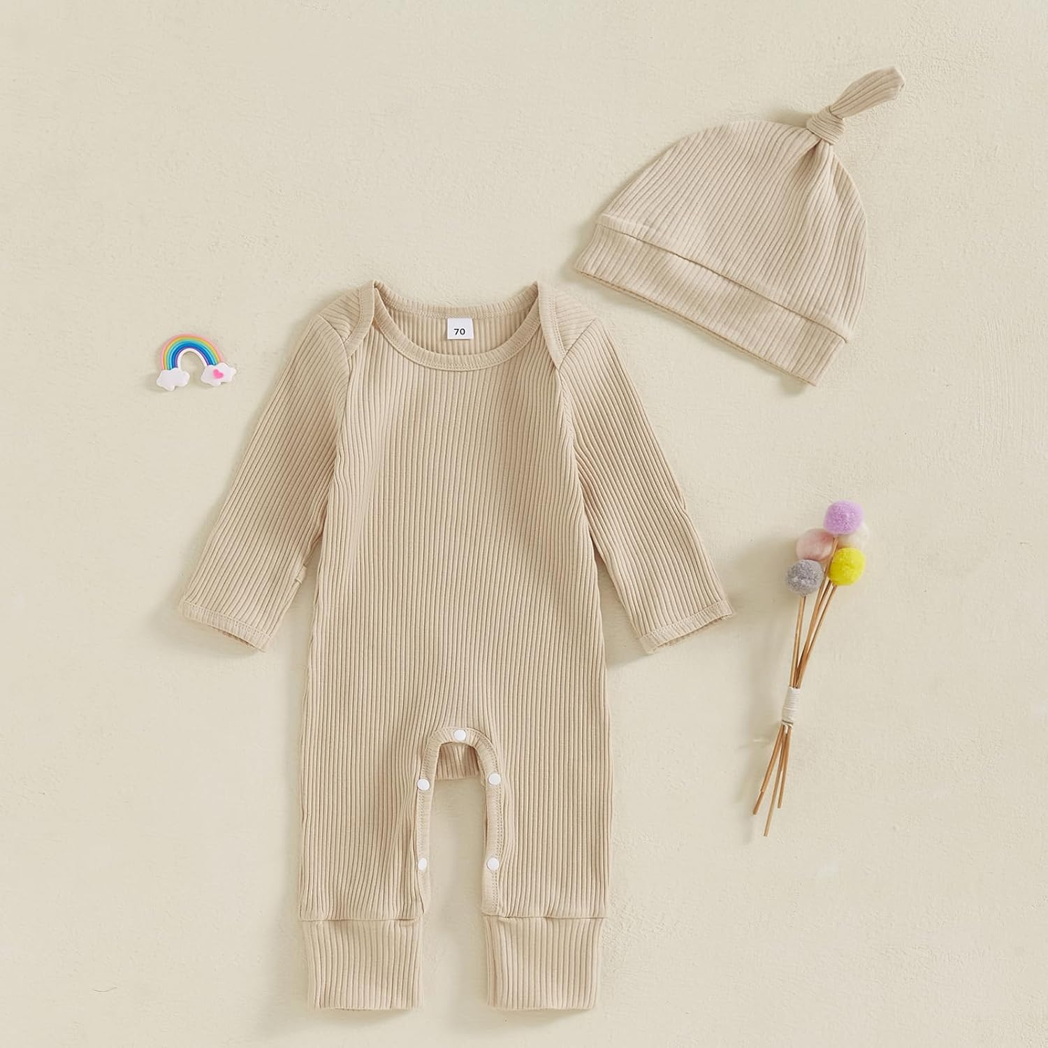 Gentle Baby romper with snap closure for easy diapering