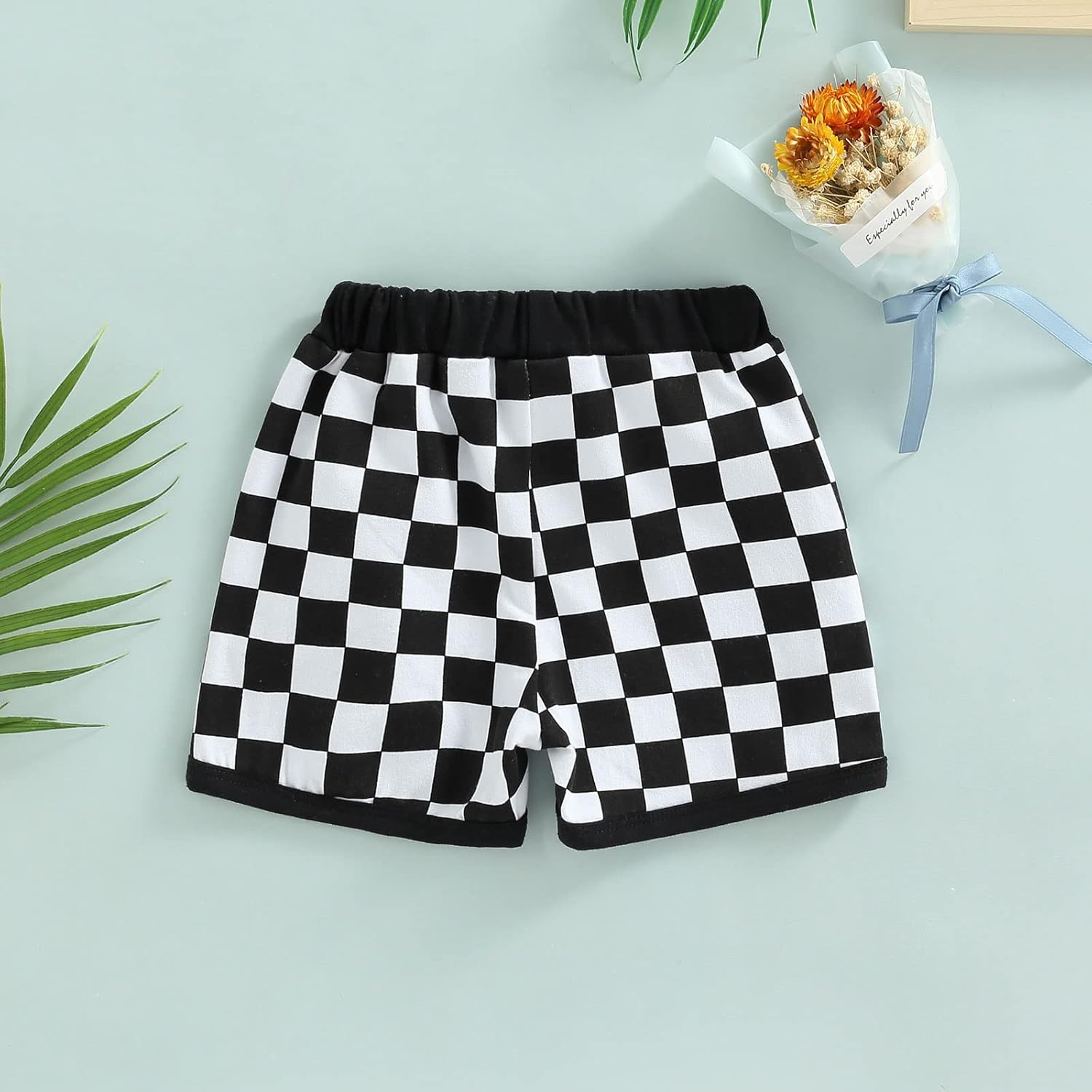 Lamuusaa Newborn Toddler Boy Shorts Summer Cotton Plaid Jogger