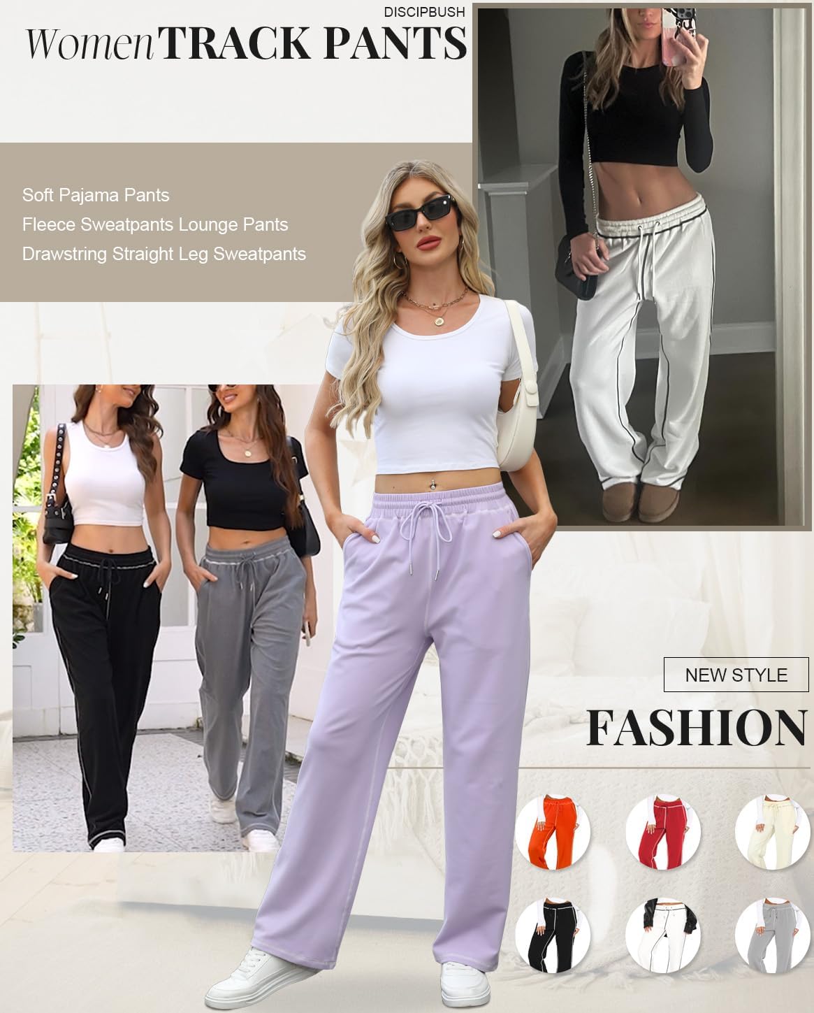 Track Pants Women Soft Wide-Leg Trendy Joggers for consolation and Style