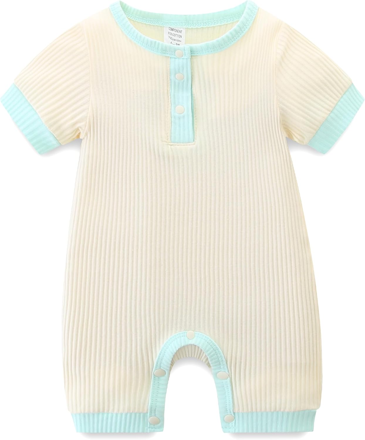 JingleBaBa Newborn Baby Cotton Romper with Cute Short Sleeves