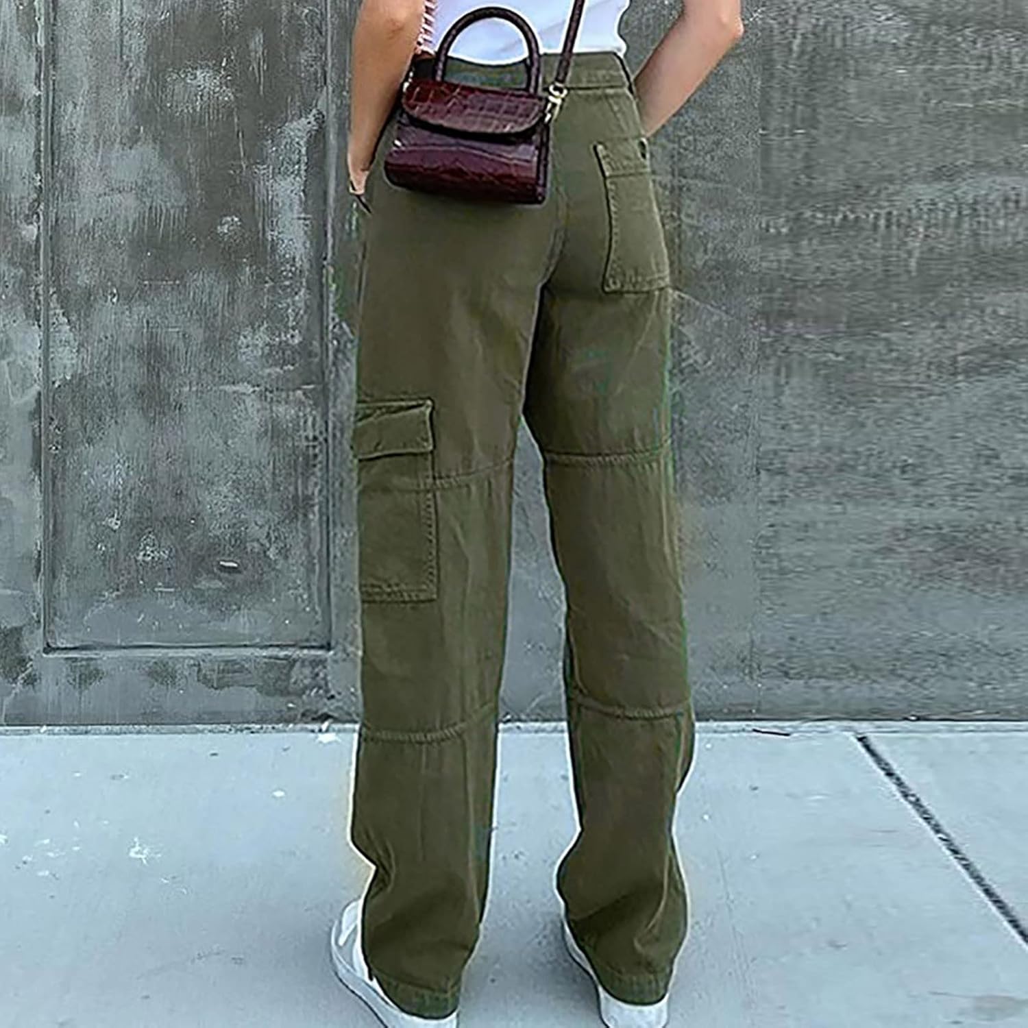 BZGTZT Harajuku Style Womens Wide-Leg Cargo Pants