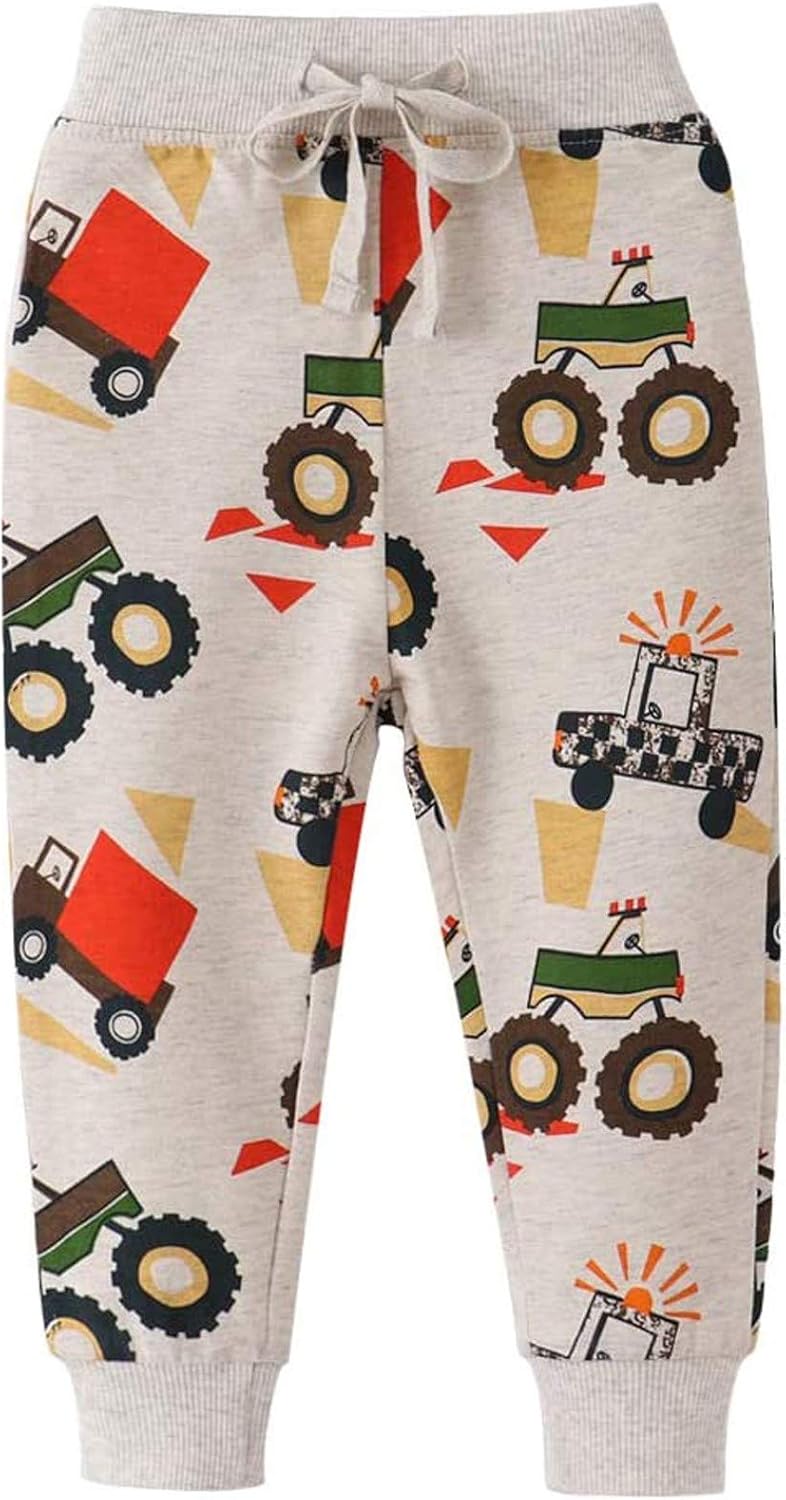 Dinosaur Car Animal Print Drawstring Jogger Pants