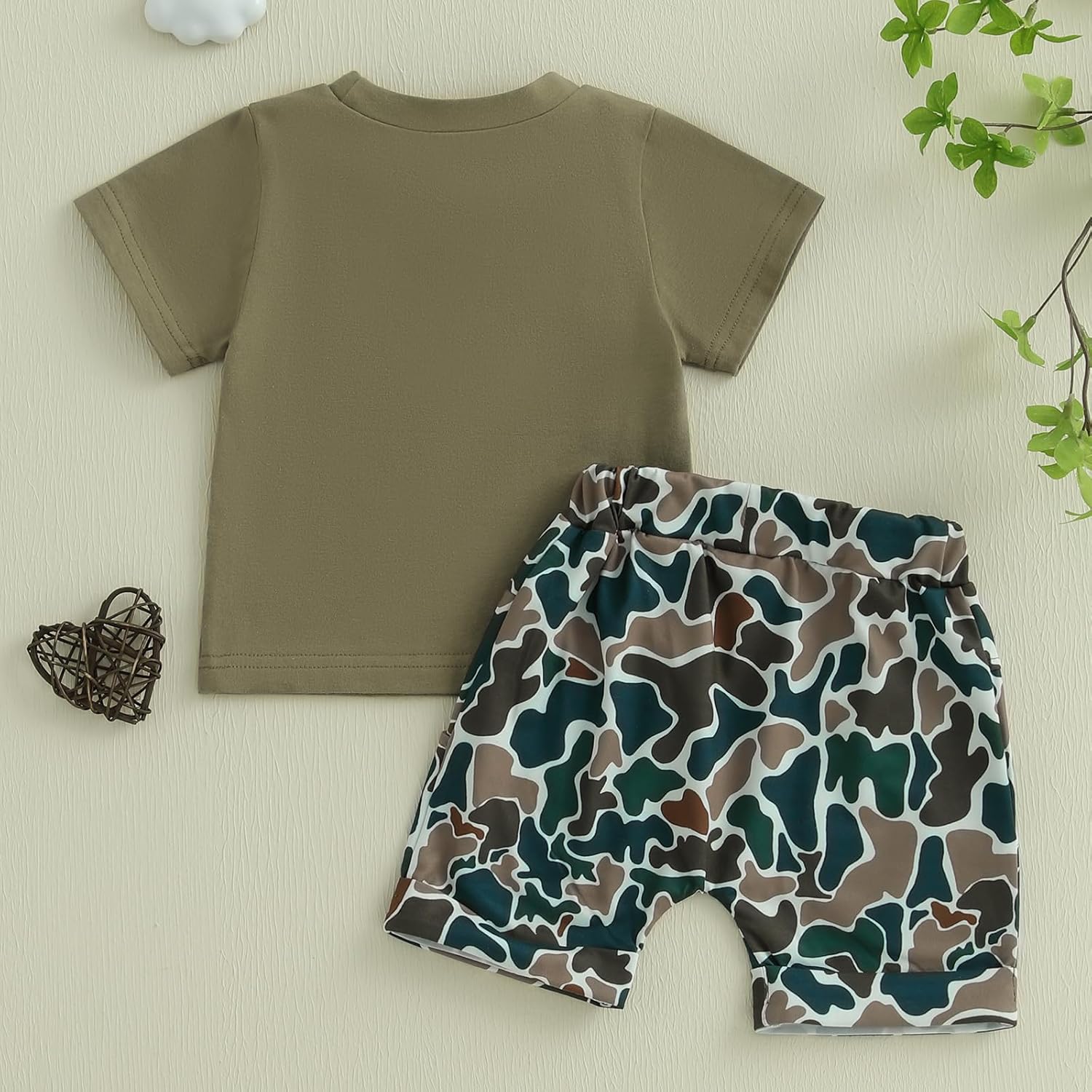 Toddler Camouflage T-Shirt Shorts Set for Boys