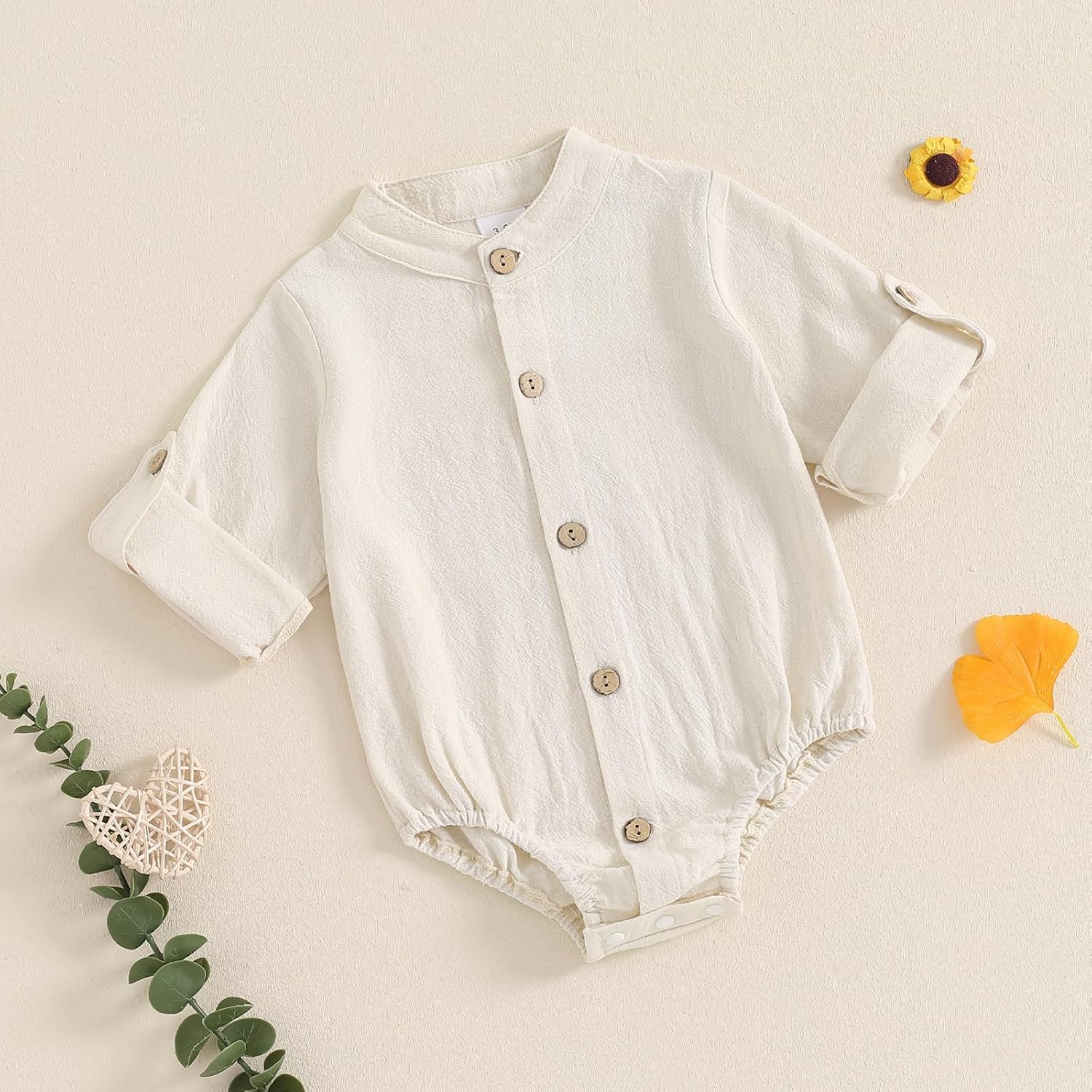 Cotton Linen Romper for Newborn Boys