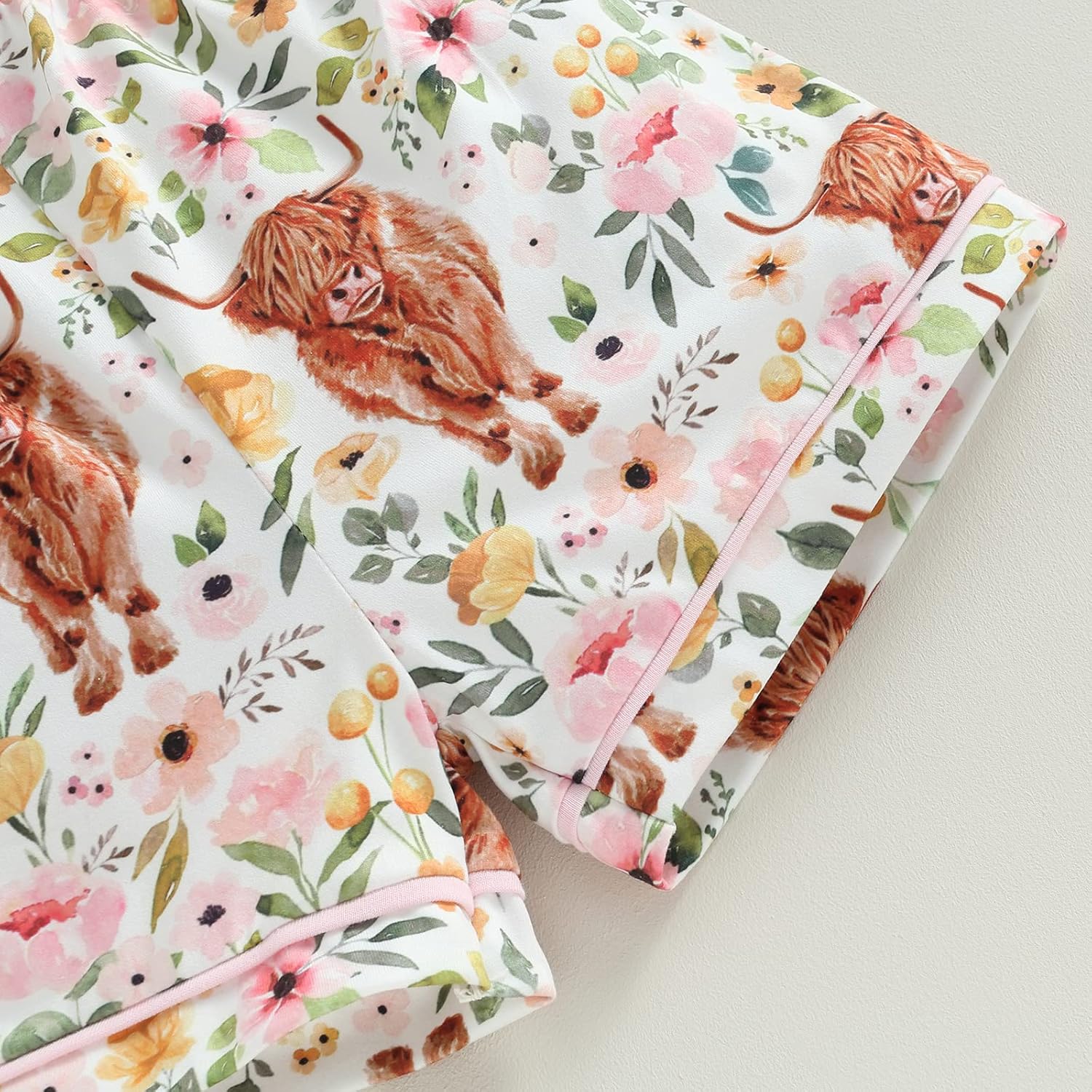 MAINESAKA 2Pcs Pajama Set with Cow Print