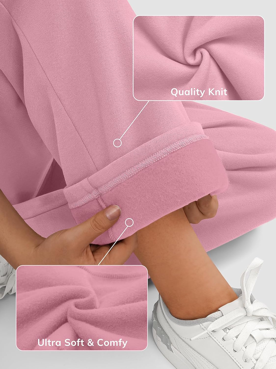 ATHMILE Women Sweatpants 2025 Fleece Lined Wide Leg Joggers