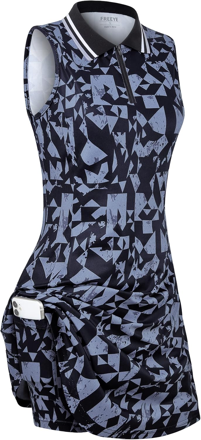 FRE Eye Golf Tennis Dresses with Inner Shorts and Pockets