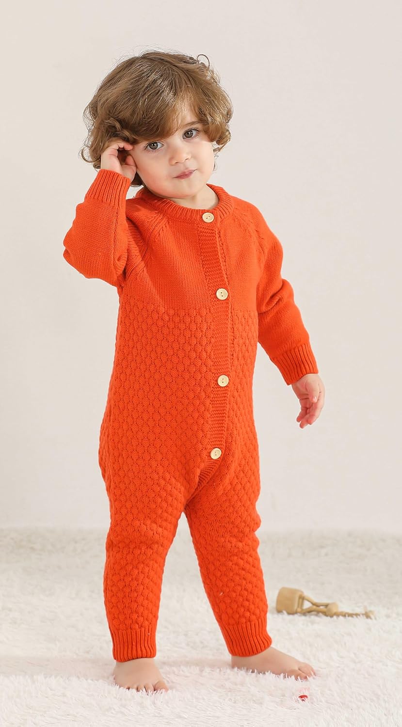 Newborn Baby Boy WinterRomper Long Sleeve Knitted Set 0-24Months