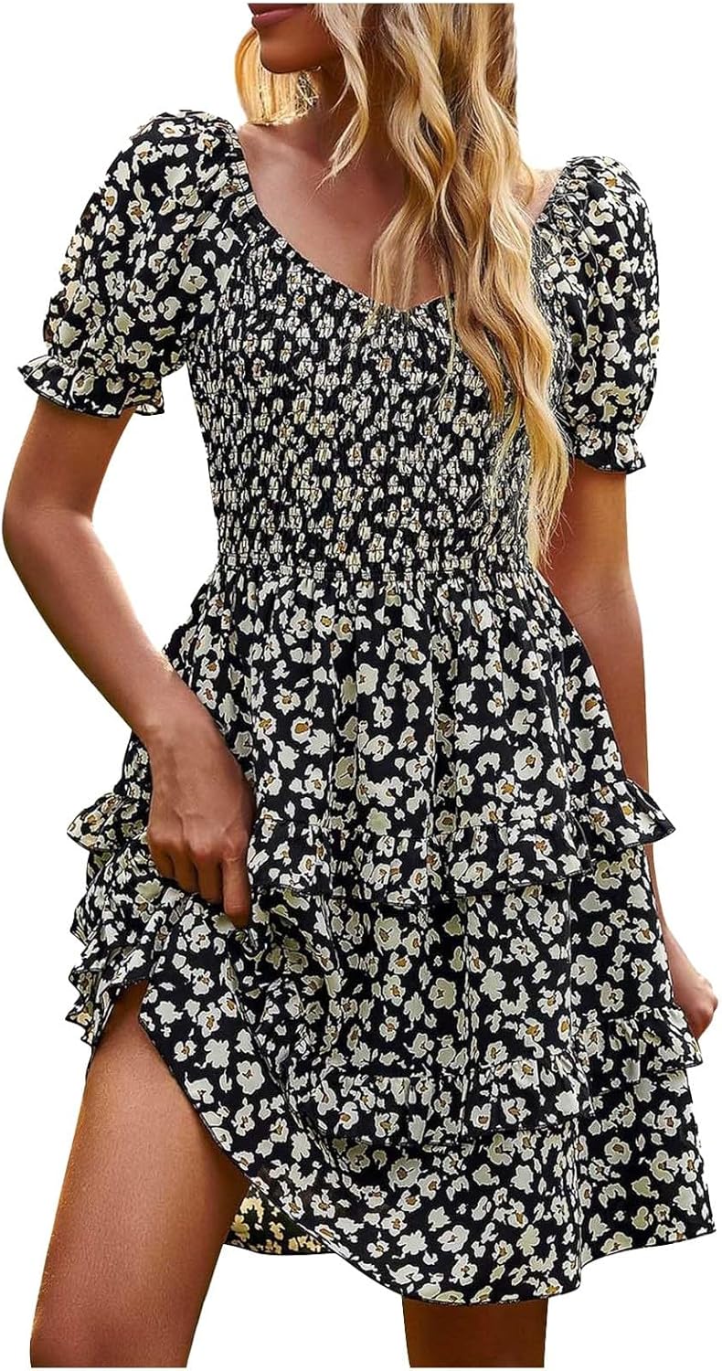 Floral Midi Ruffle Dress 2025
