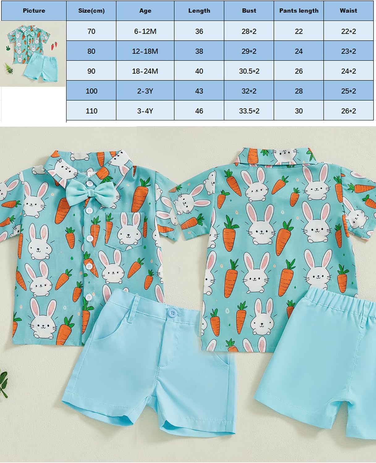 Easter Rabbit Print Toddler Outfit