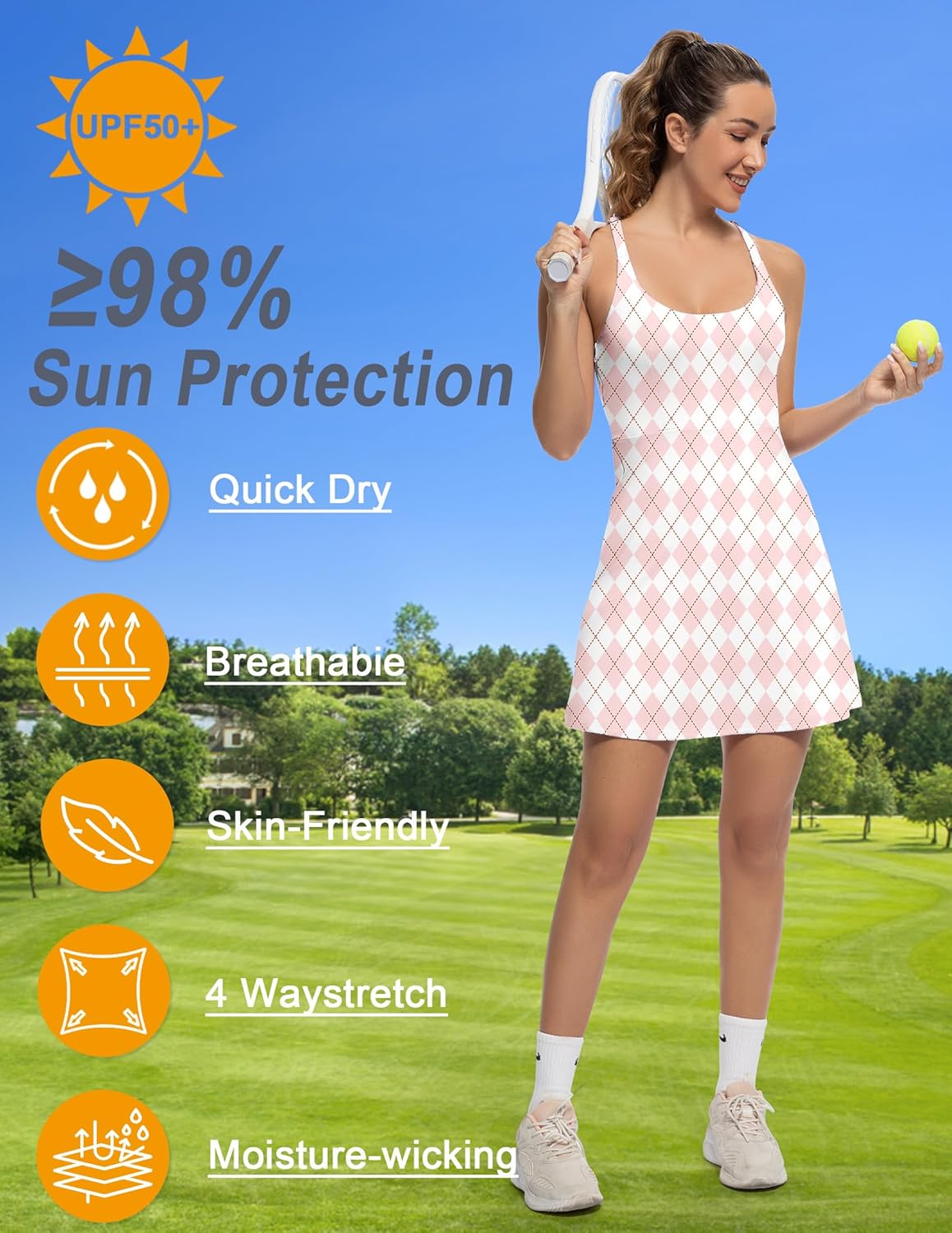 GGOV Adjustable Swing Backless Golf Dress