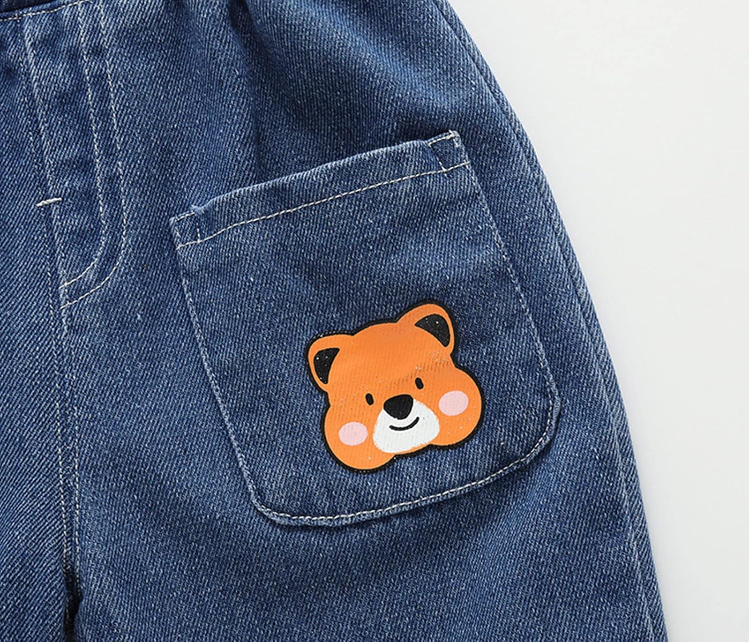 Jazzy KidsTM Toddler Ripped Denim Pants with Cartoon Animal Print