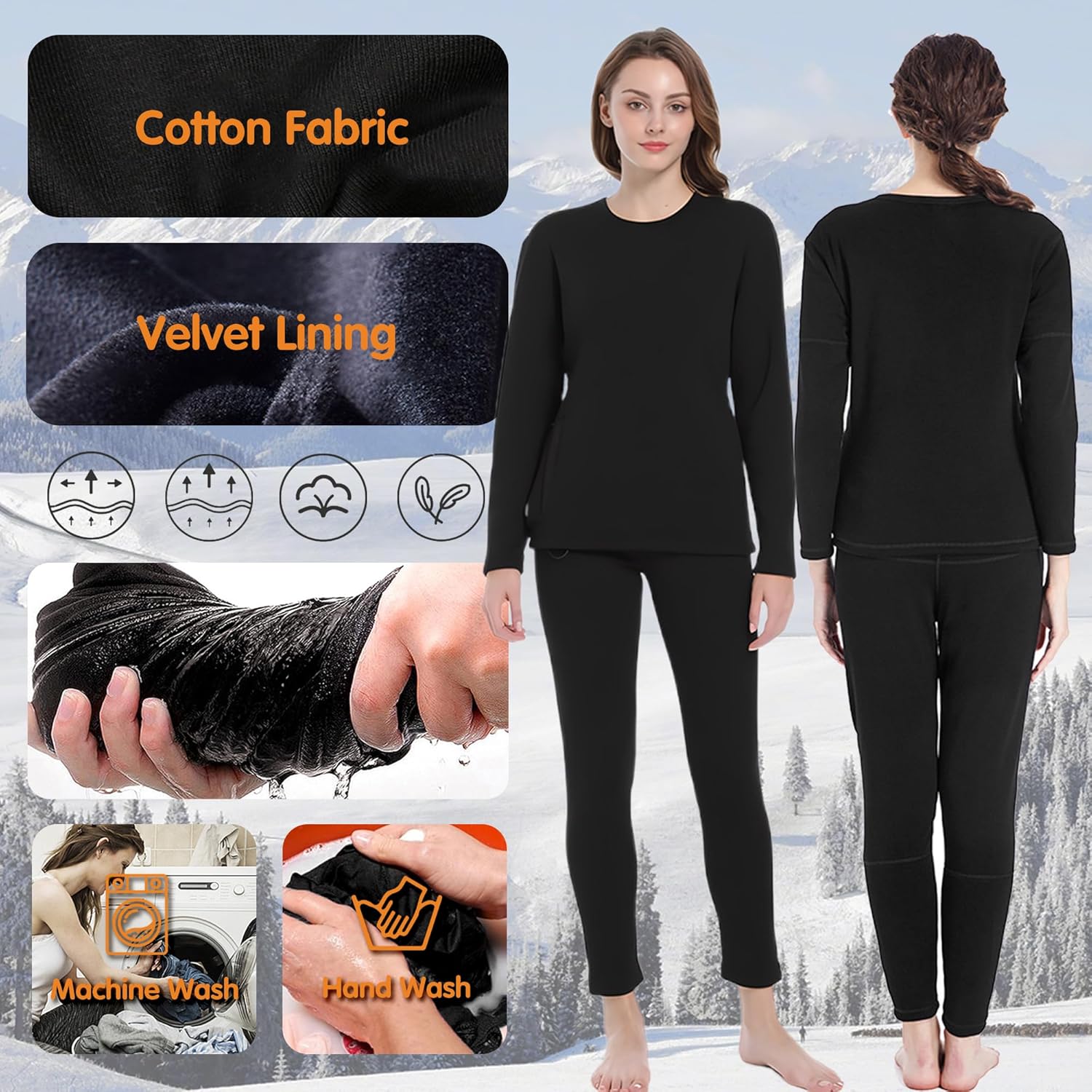 Womens Heat-Generating Thermal Pants with 8 Zones Feedback