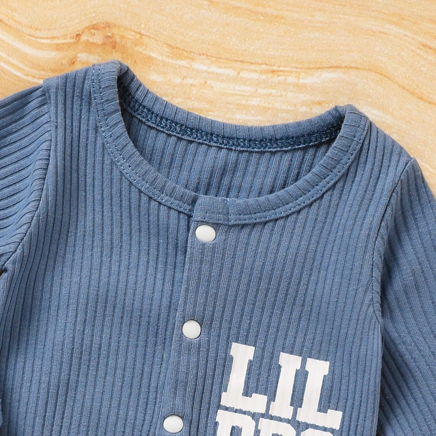 ZOELNIC Baby Romper 3-in-1 Letter Print Romper Hat Bibs