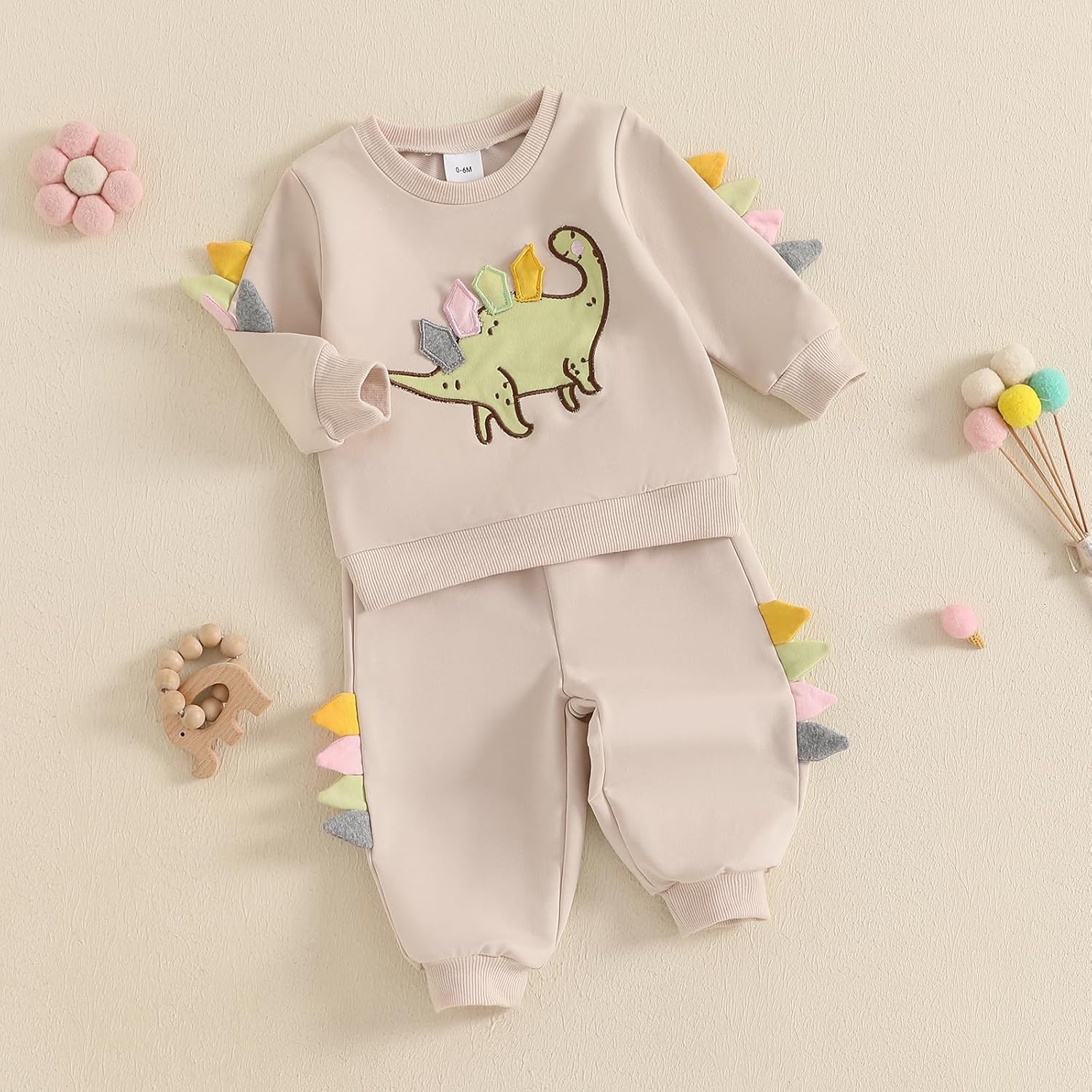 Dinosaur Embroidery Toddler Fall Outfits Animal Style Gawxyz Set