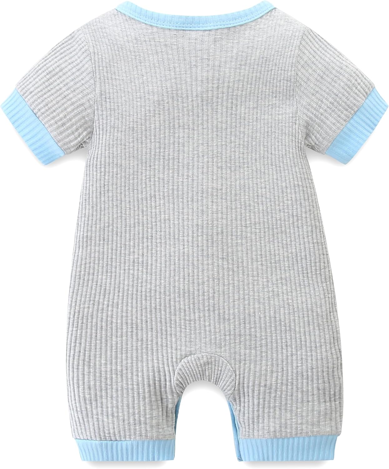 JingleBaBa Unisex Cute Romper Ribbed Short Sleeve Bodysuit Child