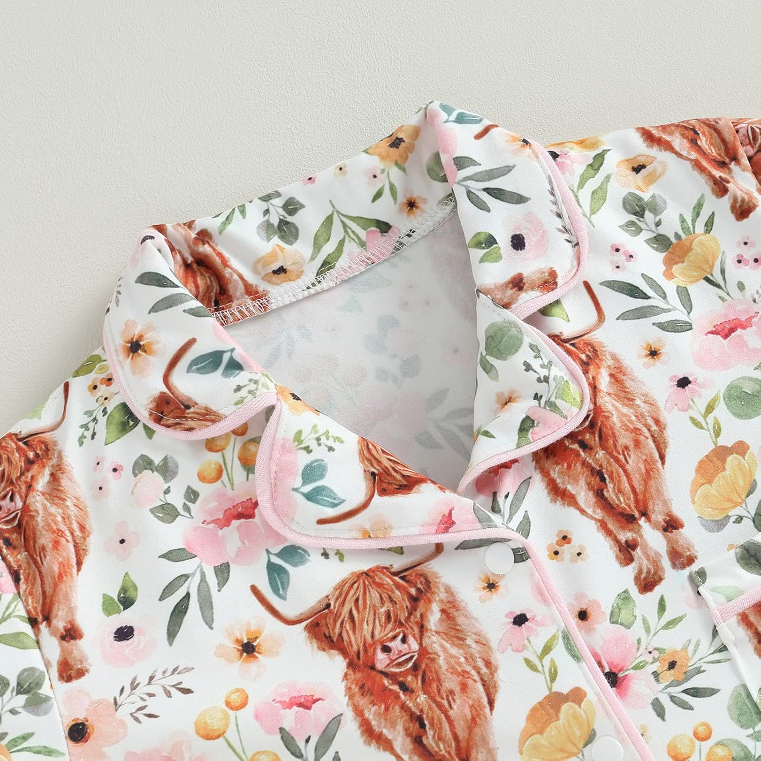 MAINESAKA 2Pcs Pajama Set with Cow Print