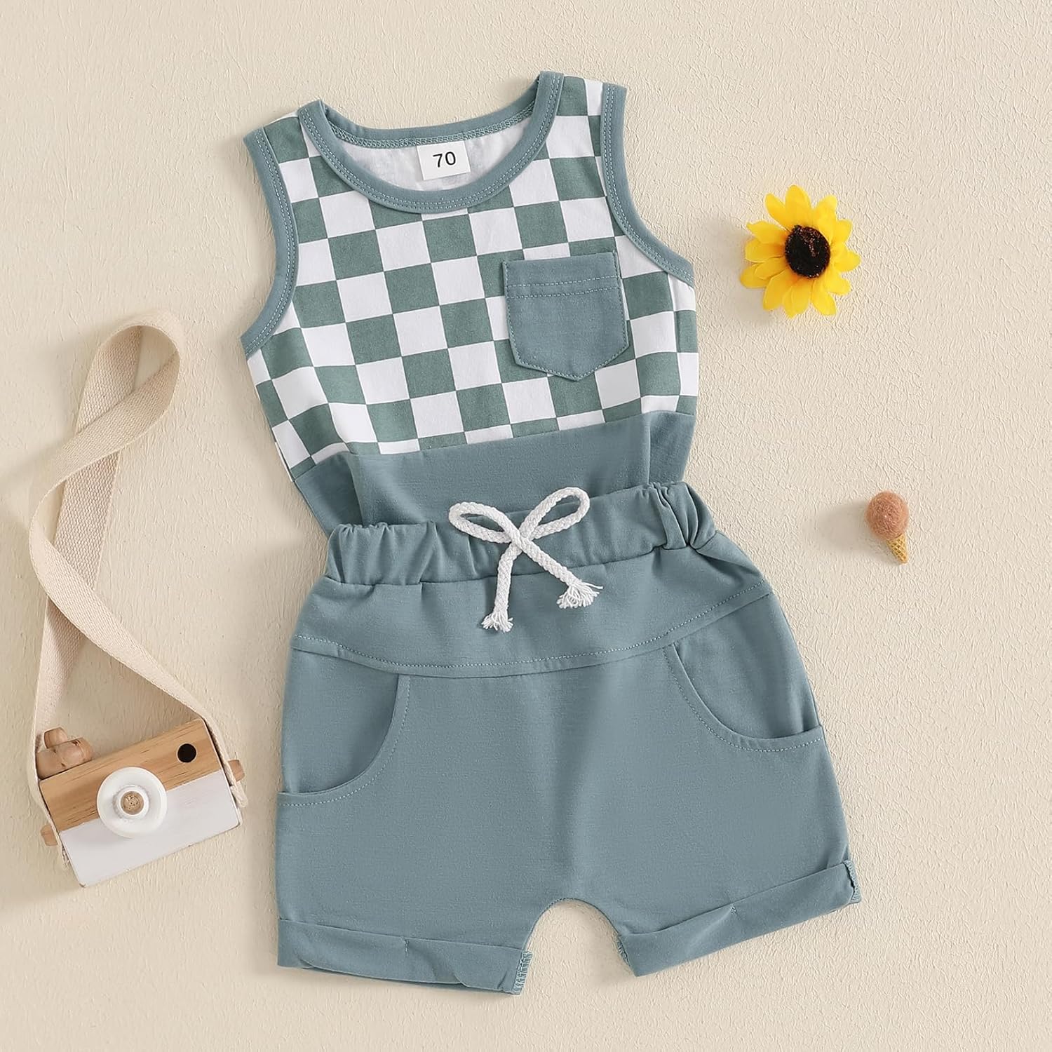 Comfort Style Checkered Summer Set for Baby Boys