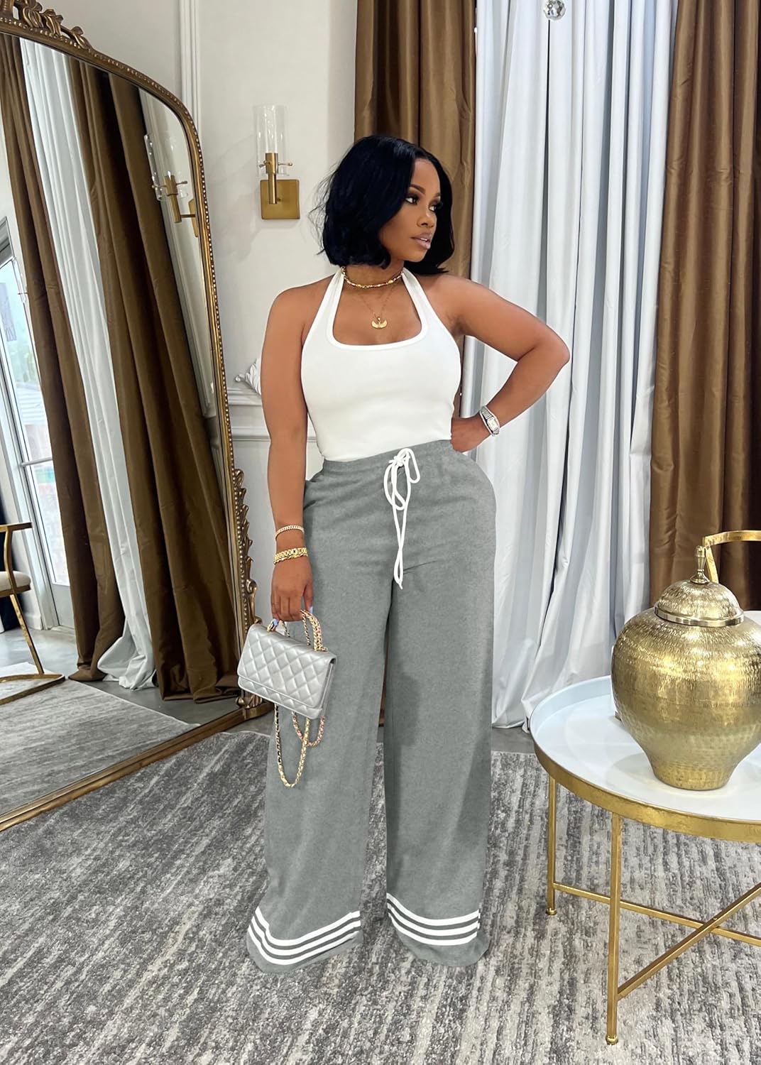 Wide-Leg Drawstring Sweatpants for Women - Comfort Trendy