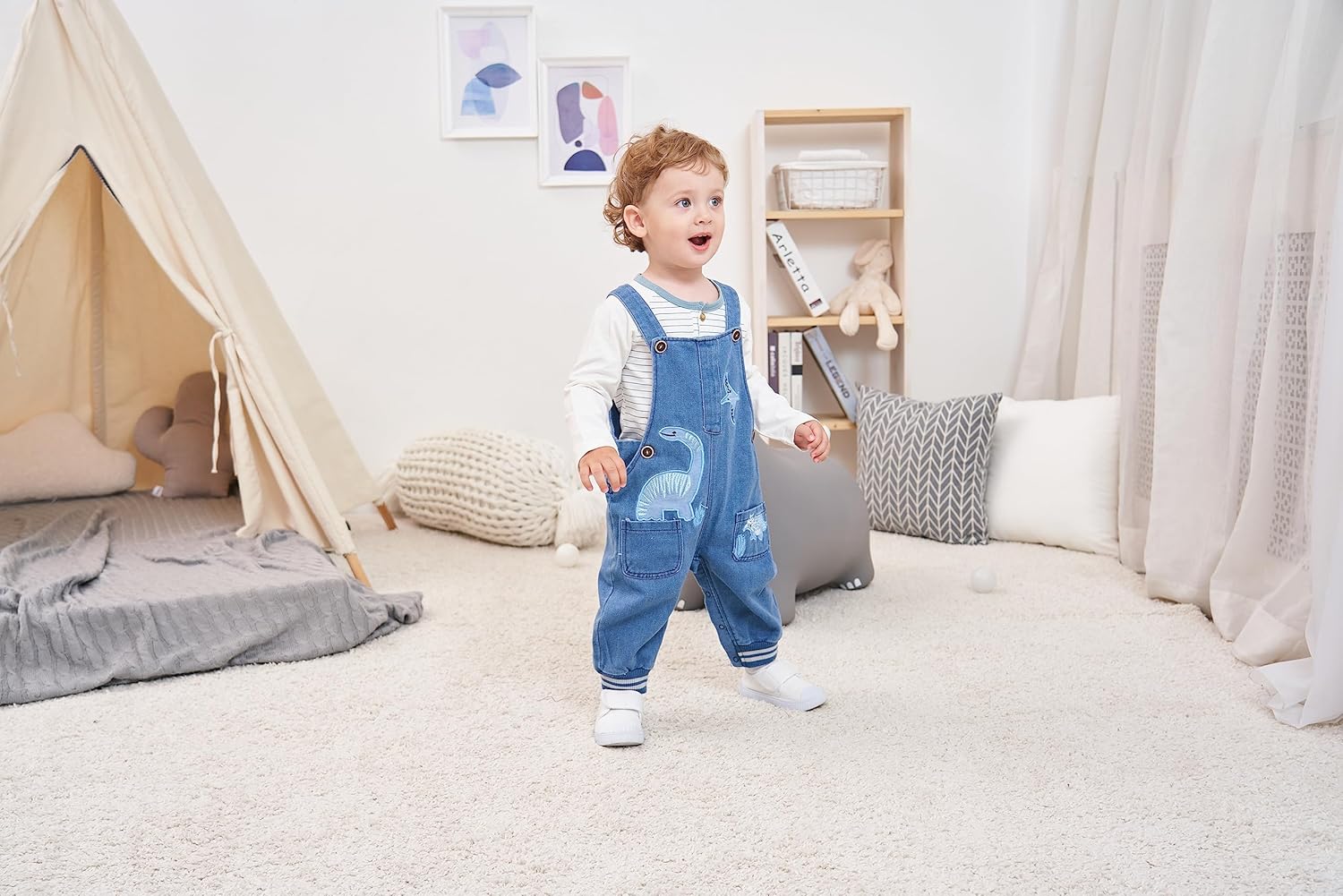 Star - Baby Boy Romper Overalls Set