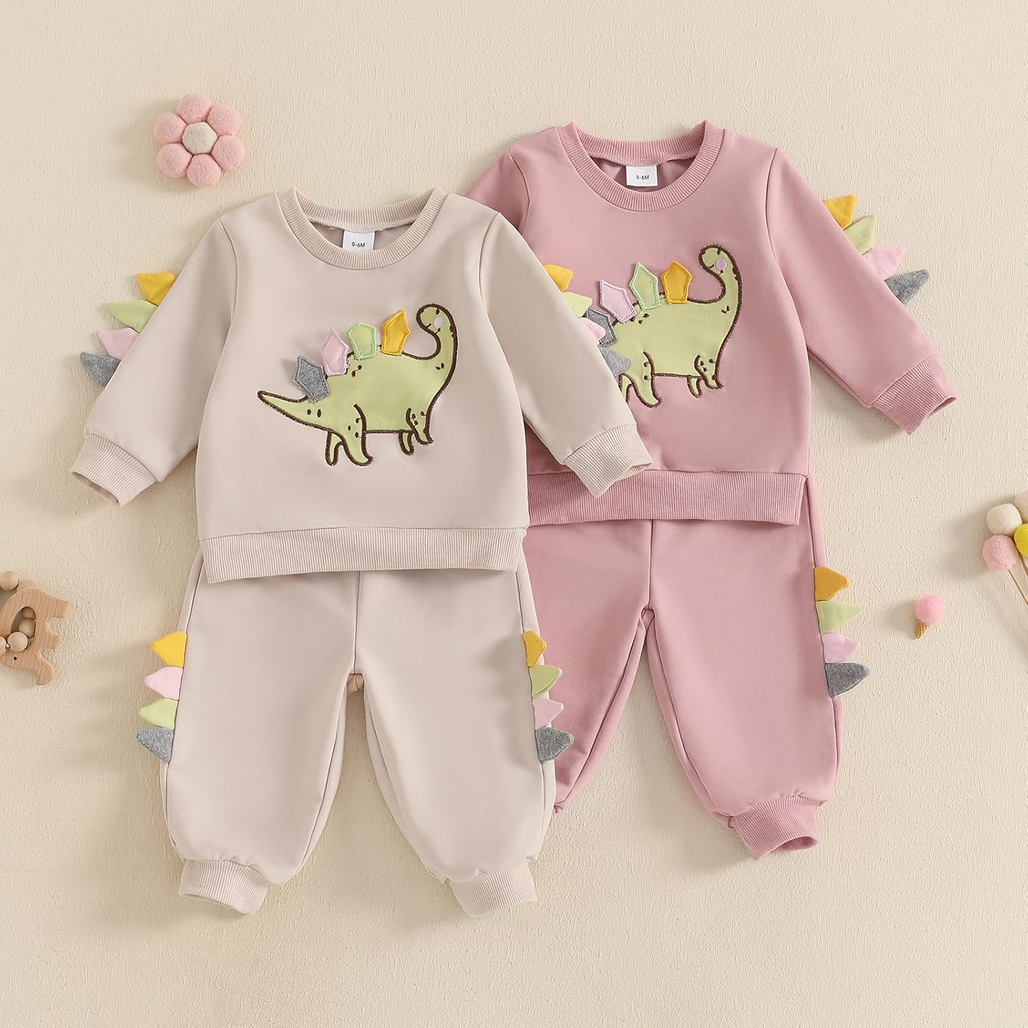 Dinosaur Embroidery Toddler Fall Outfits Animal Style Gawxyz Set
