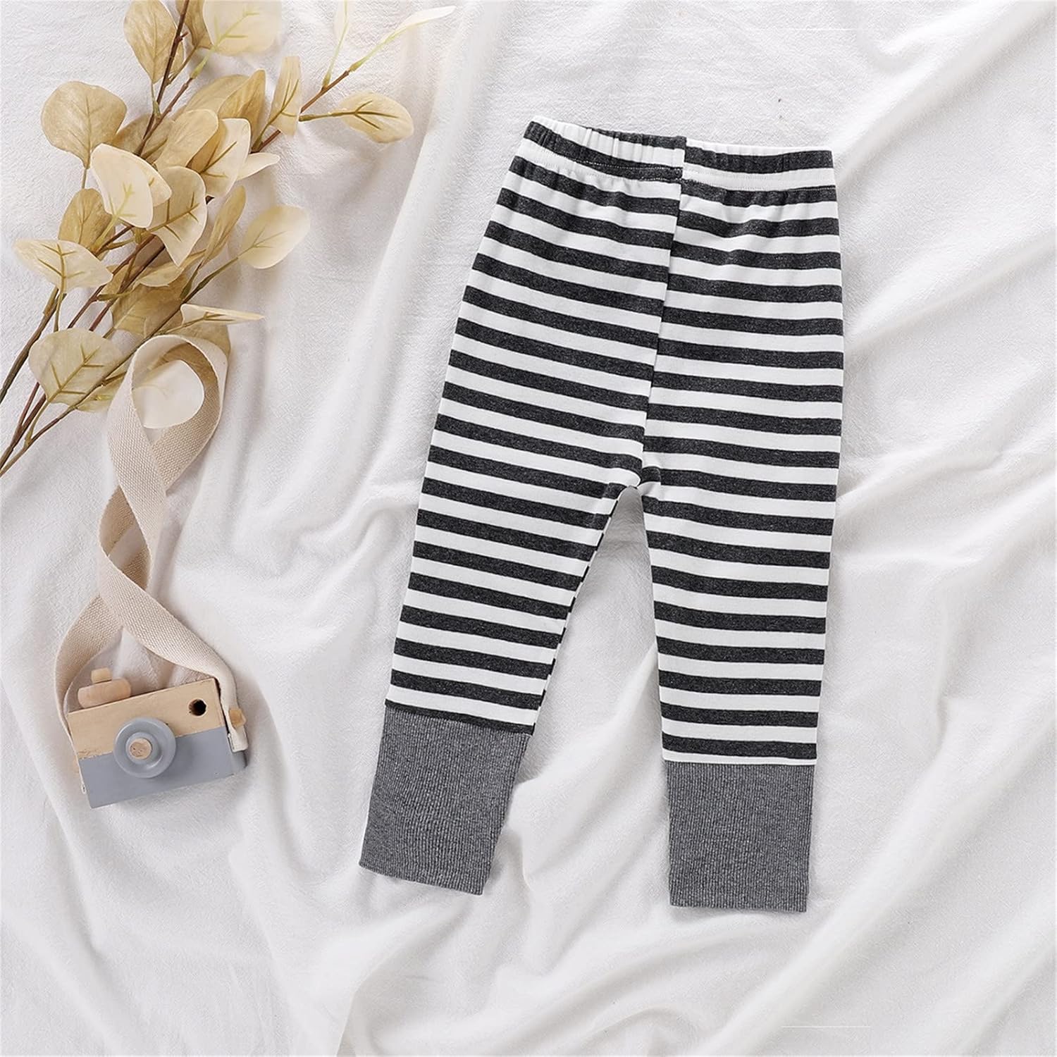 Striped Patchwork Pants for Little Ones