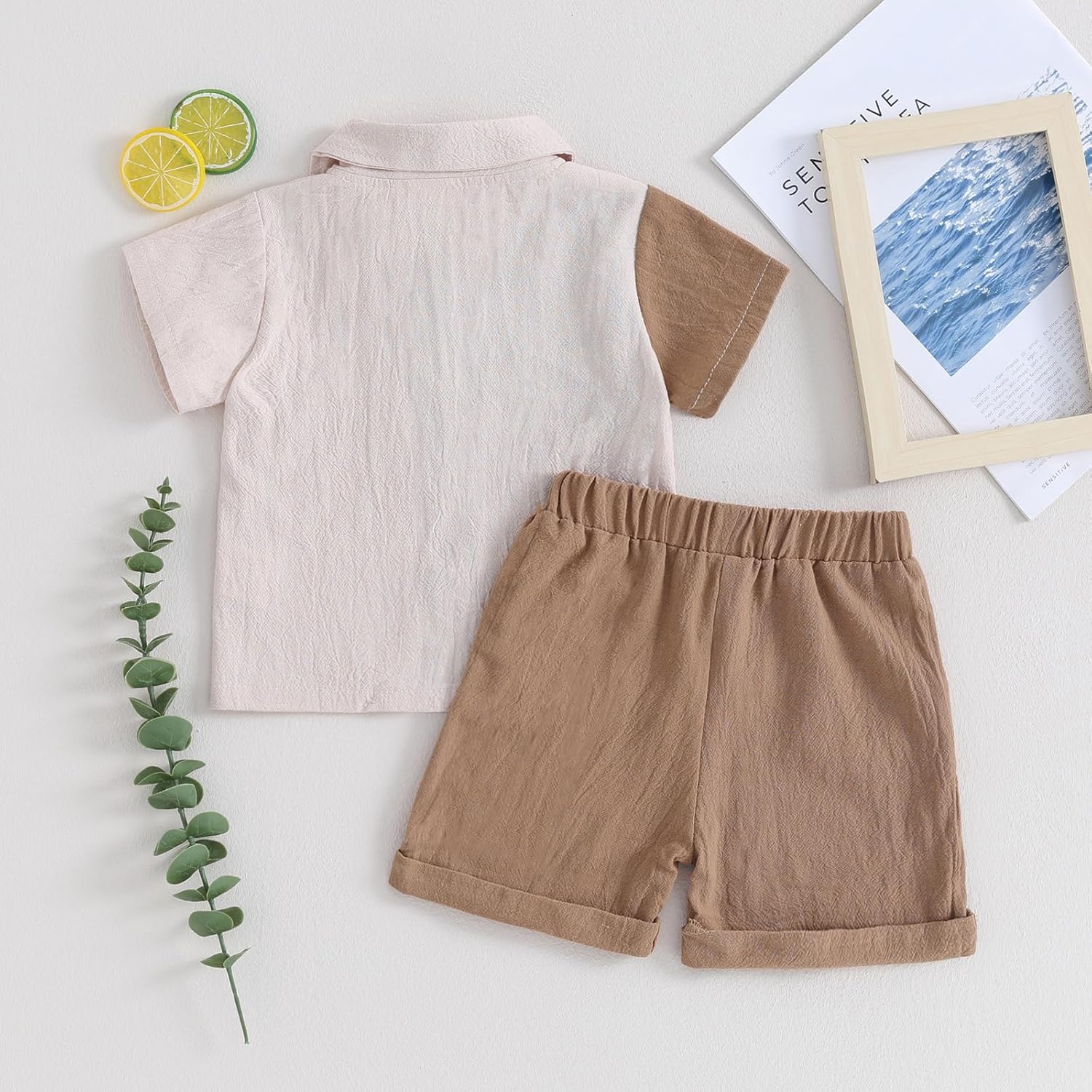 Kupretty Toddler Summer Outfit - Comfortable Button-Down Shorts Set
