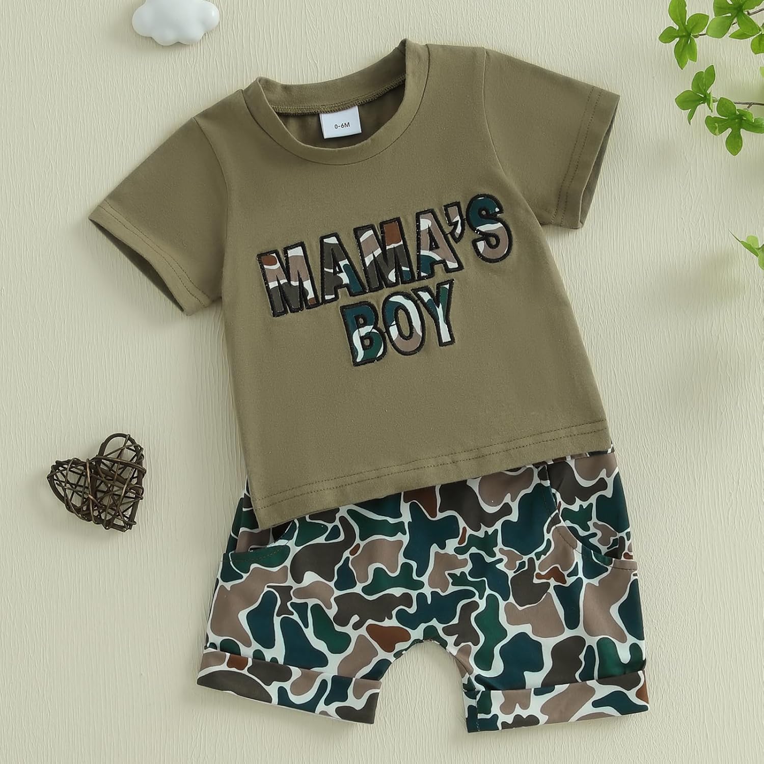 Toddler Camouflage T-Shirt Shorts Set for Boys