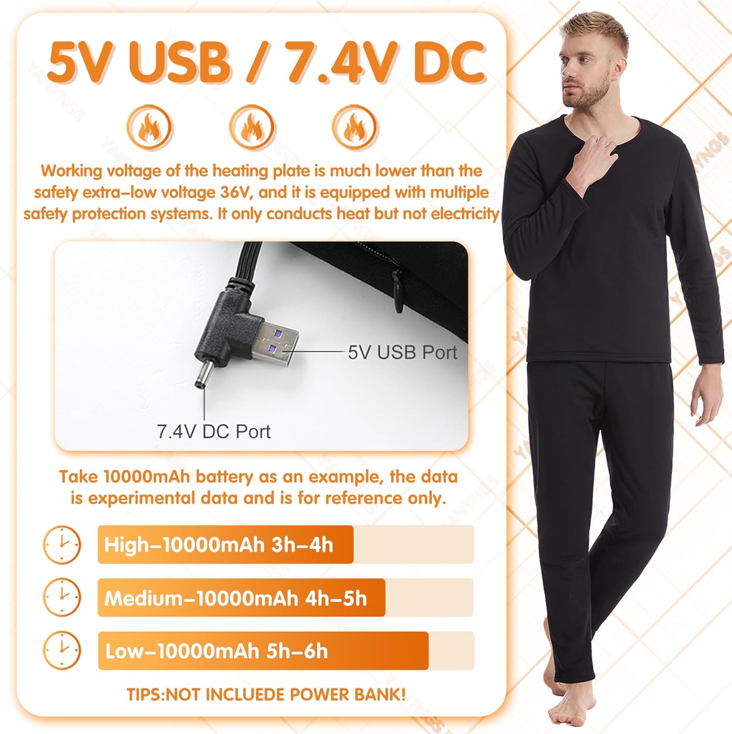 Smart Thermal Heating Underwear Pants for Men Women