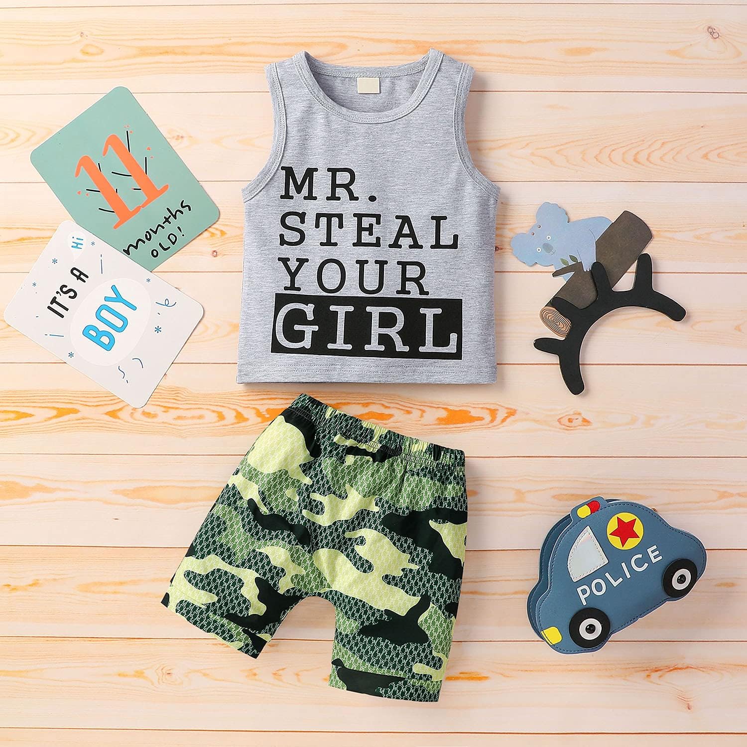 EQSJIU Perfect Summer Baby Boys Outfits - 2Pcs Shorts Set in Beach Style