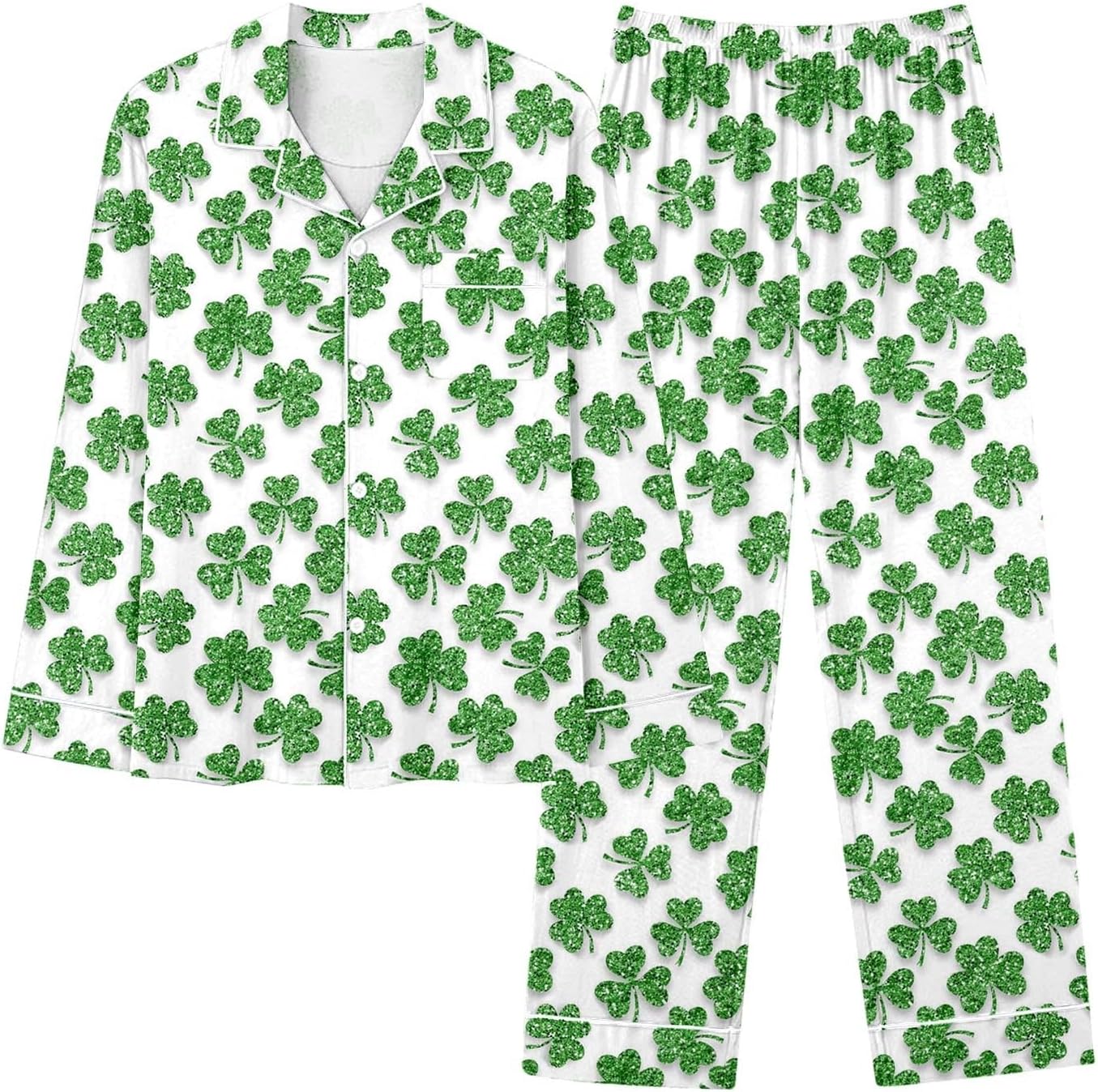 Sfascumop Shamrock Pajamas for St Patricks Day Women