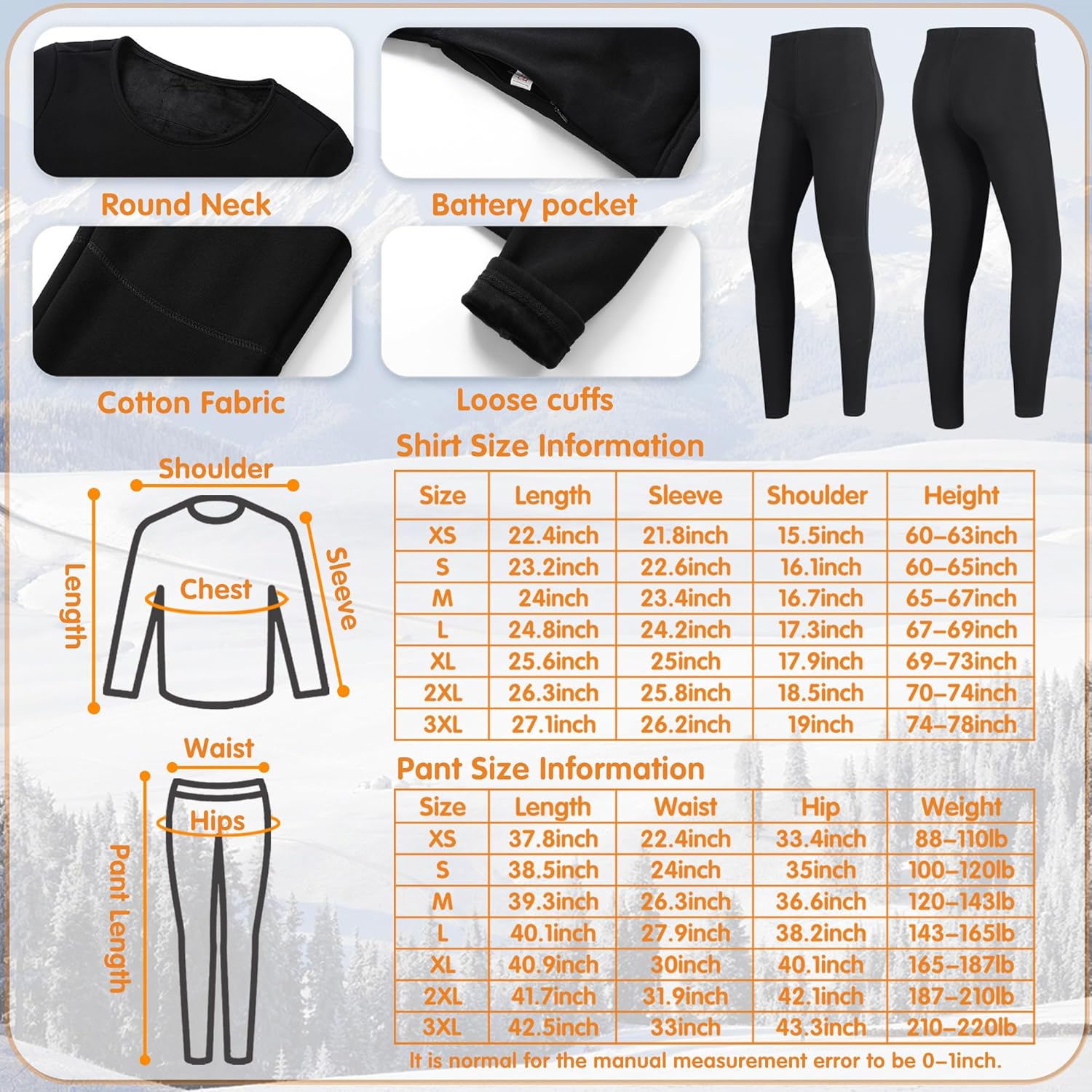 Womens Heat-Generating Thermal Pants with 8 Zones Feedback