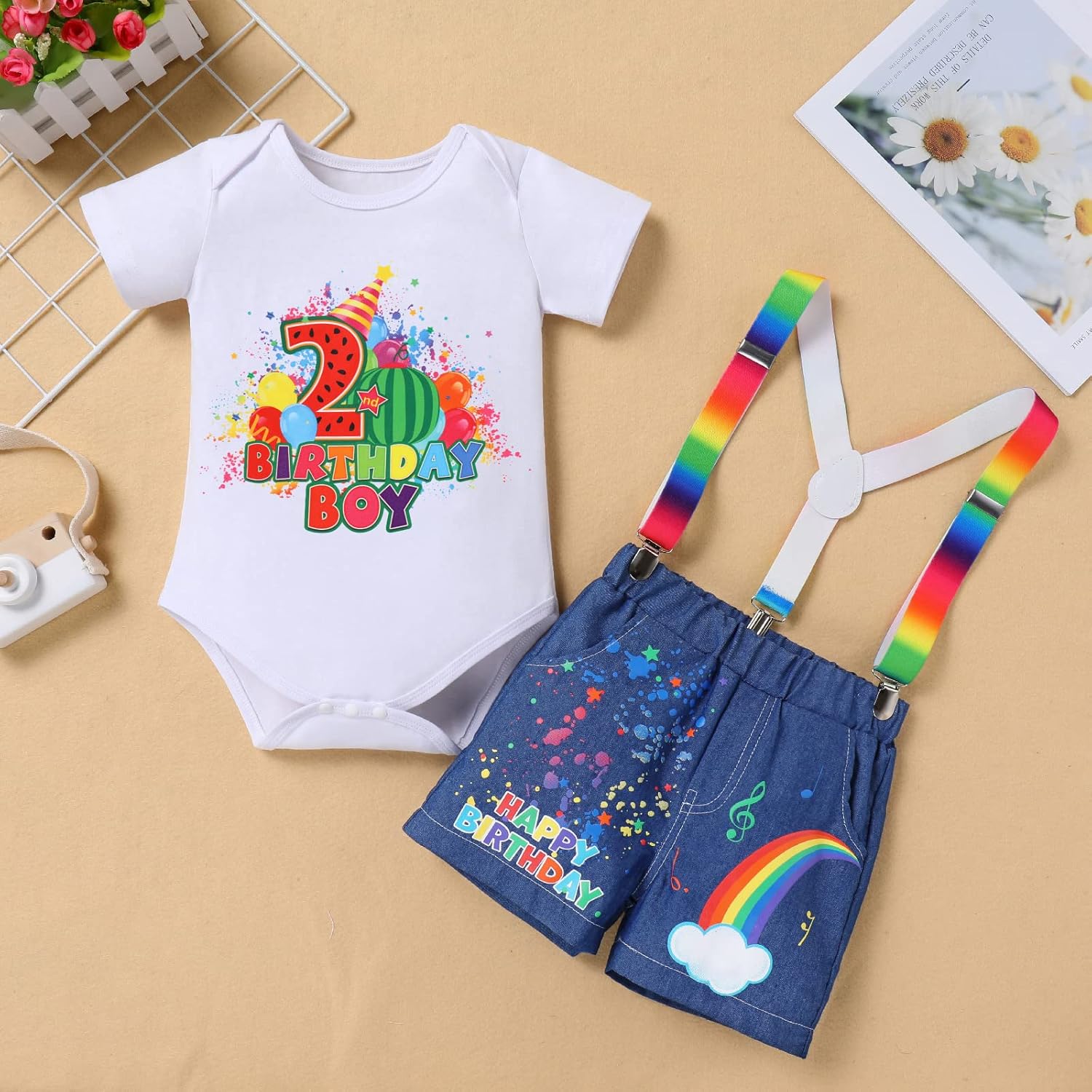 IBTOM CASTLE Watermelon 1st-5th Birthday Boy Party Outfit