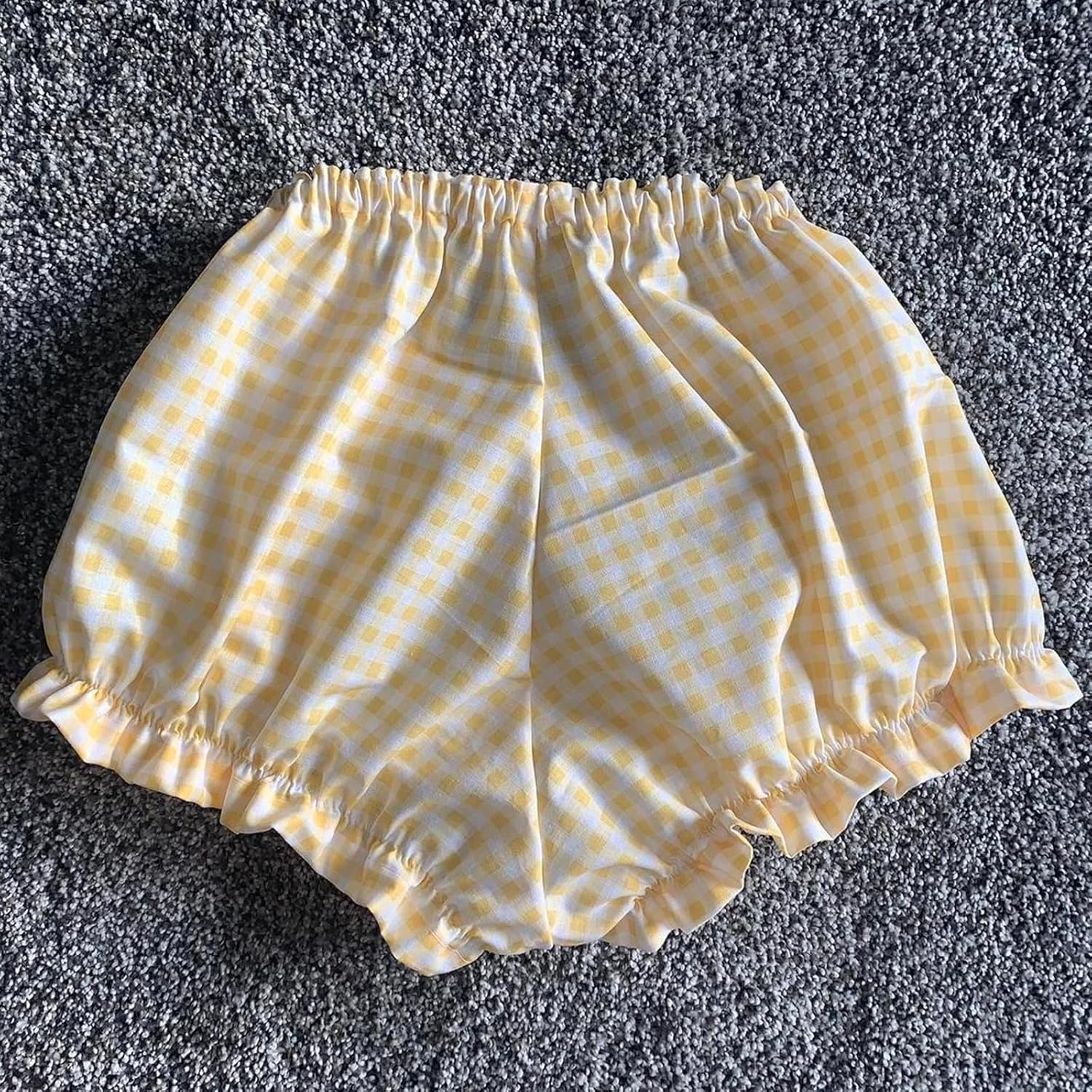 Cute Gingham Smocked Boy Shorts for Women