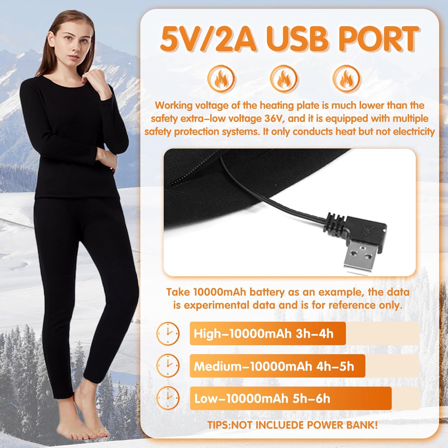 YANYNGS Heated Thermal Underwear for Women