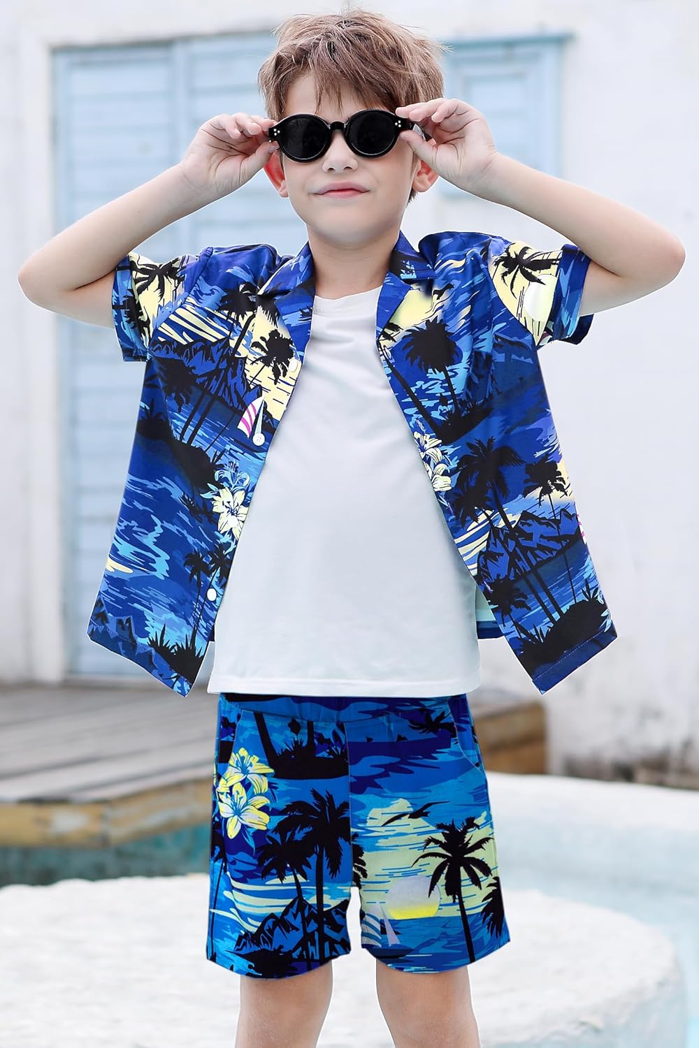 SANGTREE Boys Summer Short Hawaiian Outfit