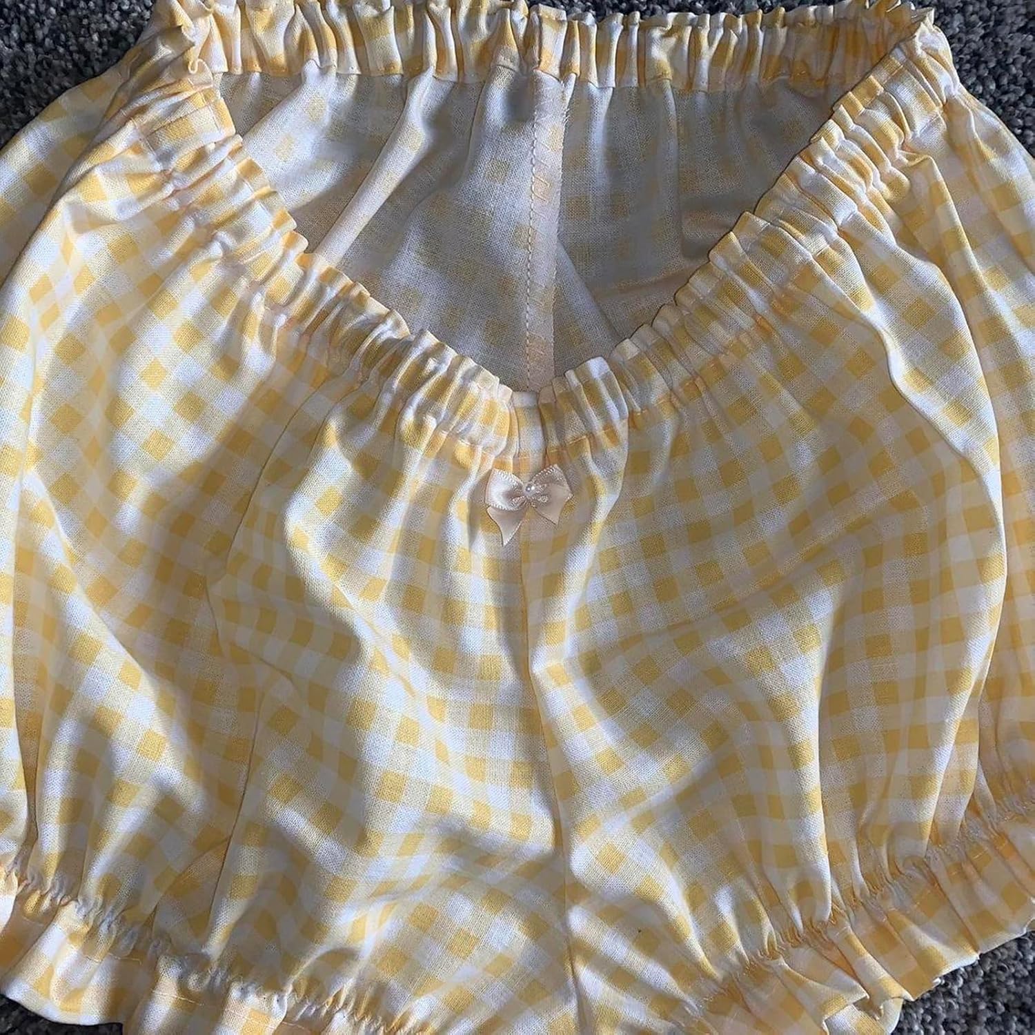 Cute Gingham Smocked Boy Shorts for Women
