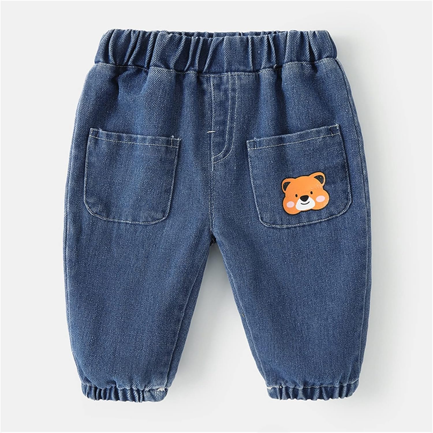 Jazzy KidsTM Toddler Ripped Denim Pants with Cartoon Animal Print