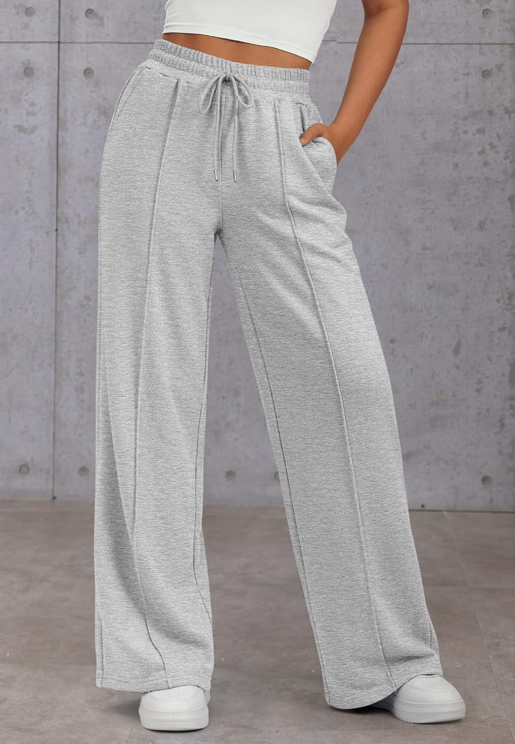Fashionable and comfy wide-leg sweatpants for women by athmilen