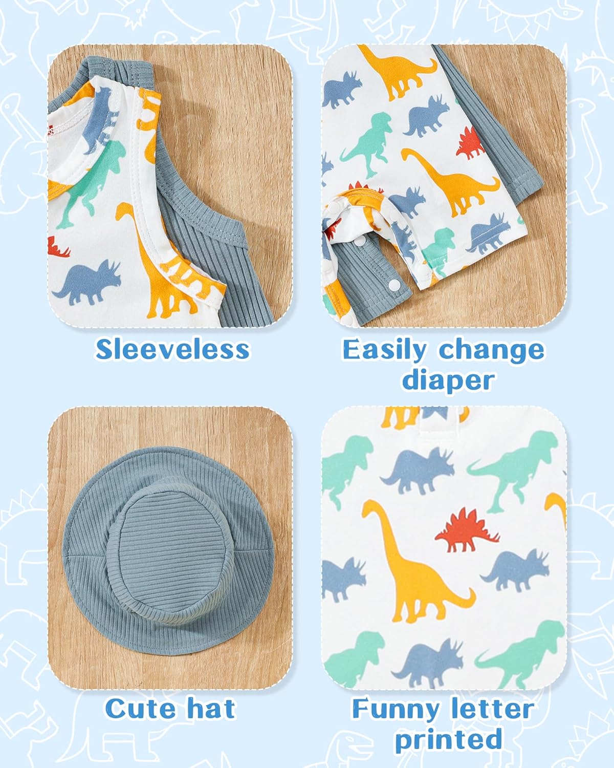 Perfect Newborn Baby Boy Set 0 12 Mon Soft Cotton Romper Hat